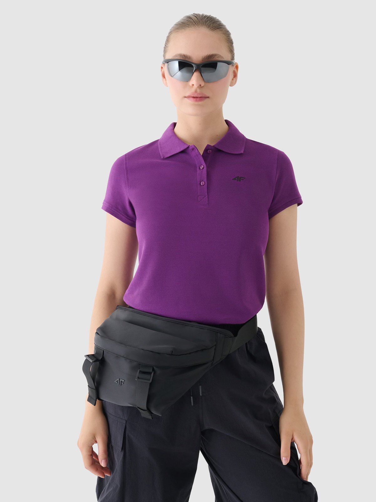 Tricou polo regular pentru femei - mov