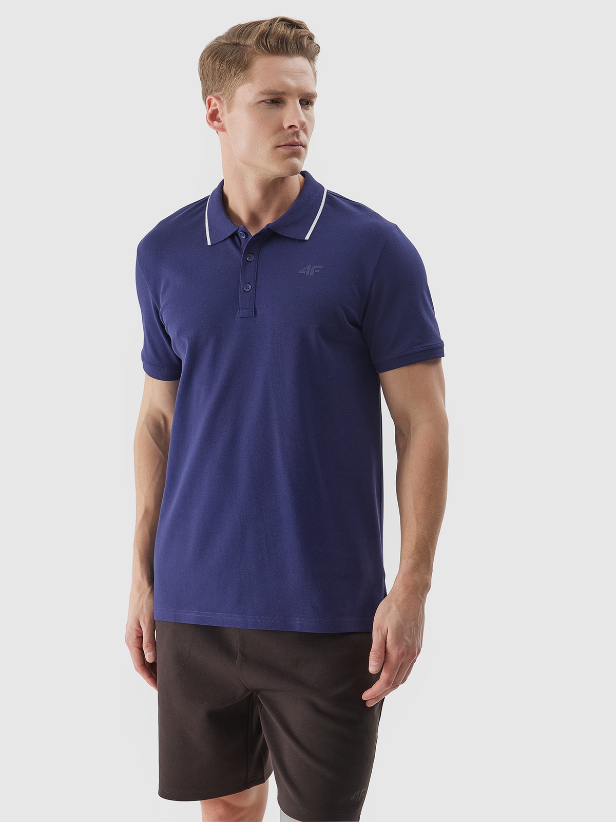 Tricou polo regular pentru bărbați - bleumarin