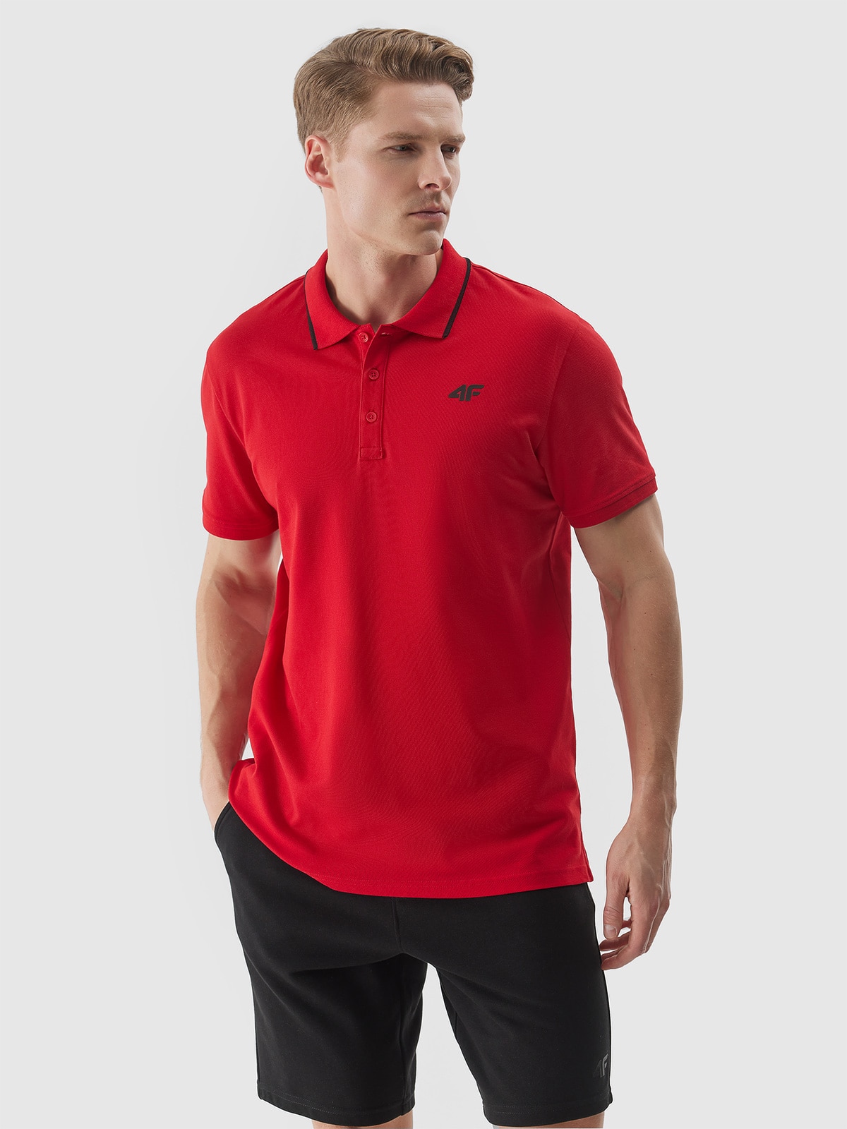 Tricou polo regular pentru bărbați - roșu