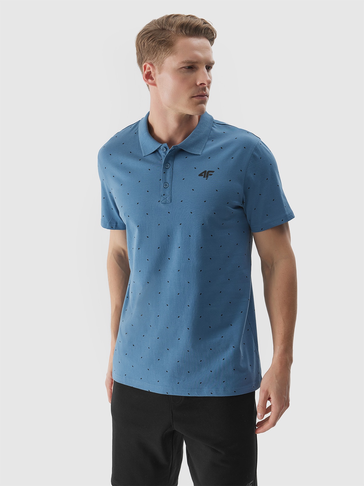 Tricou polo regular pentru bărbați - albastru