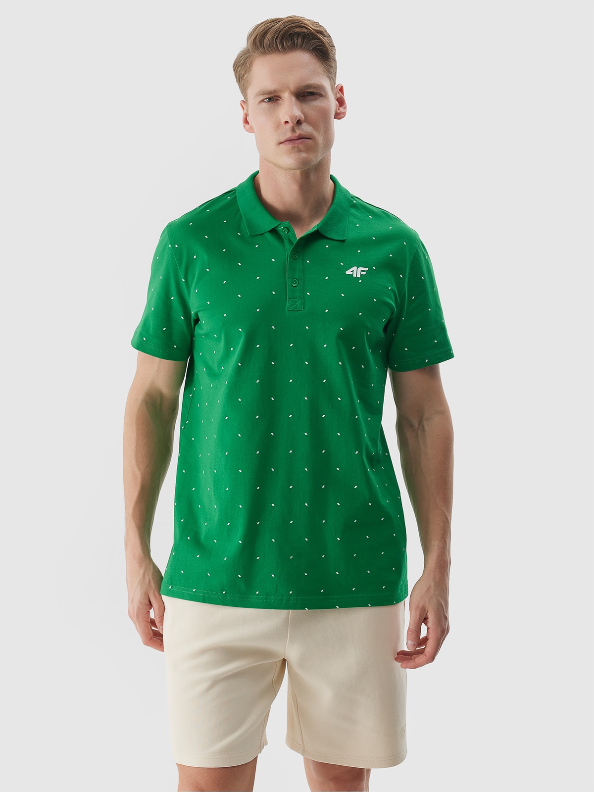 Tricou polo regular pentru bărbați - verde