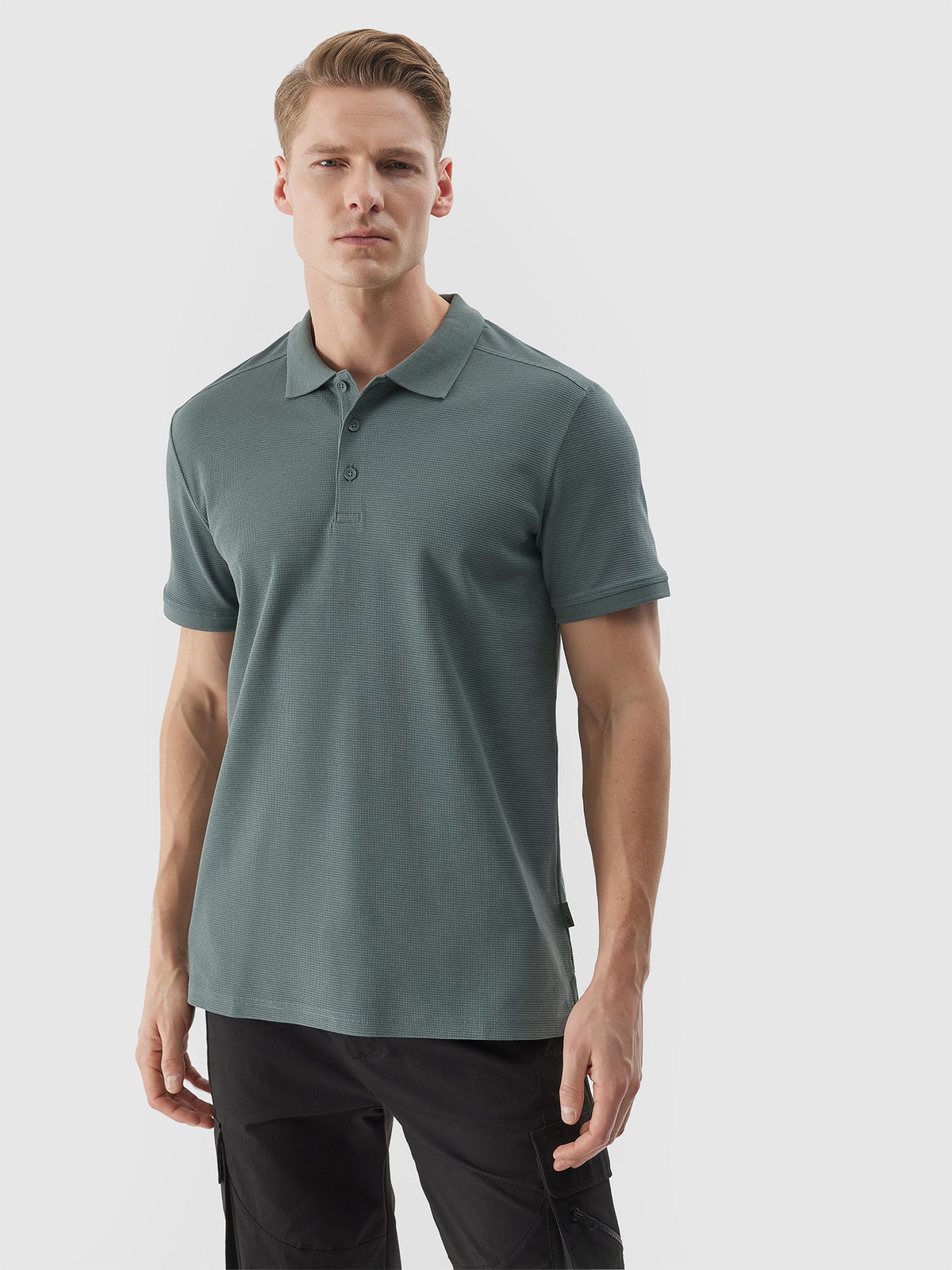 Tricou polo regular pentru bărbați - kaki