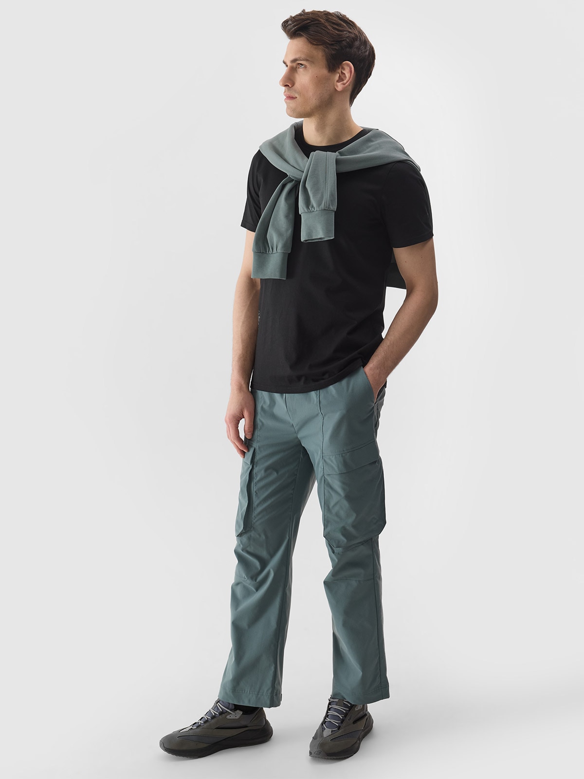 Pánské kalhoty casual cargo 4Way Stretch - khaki