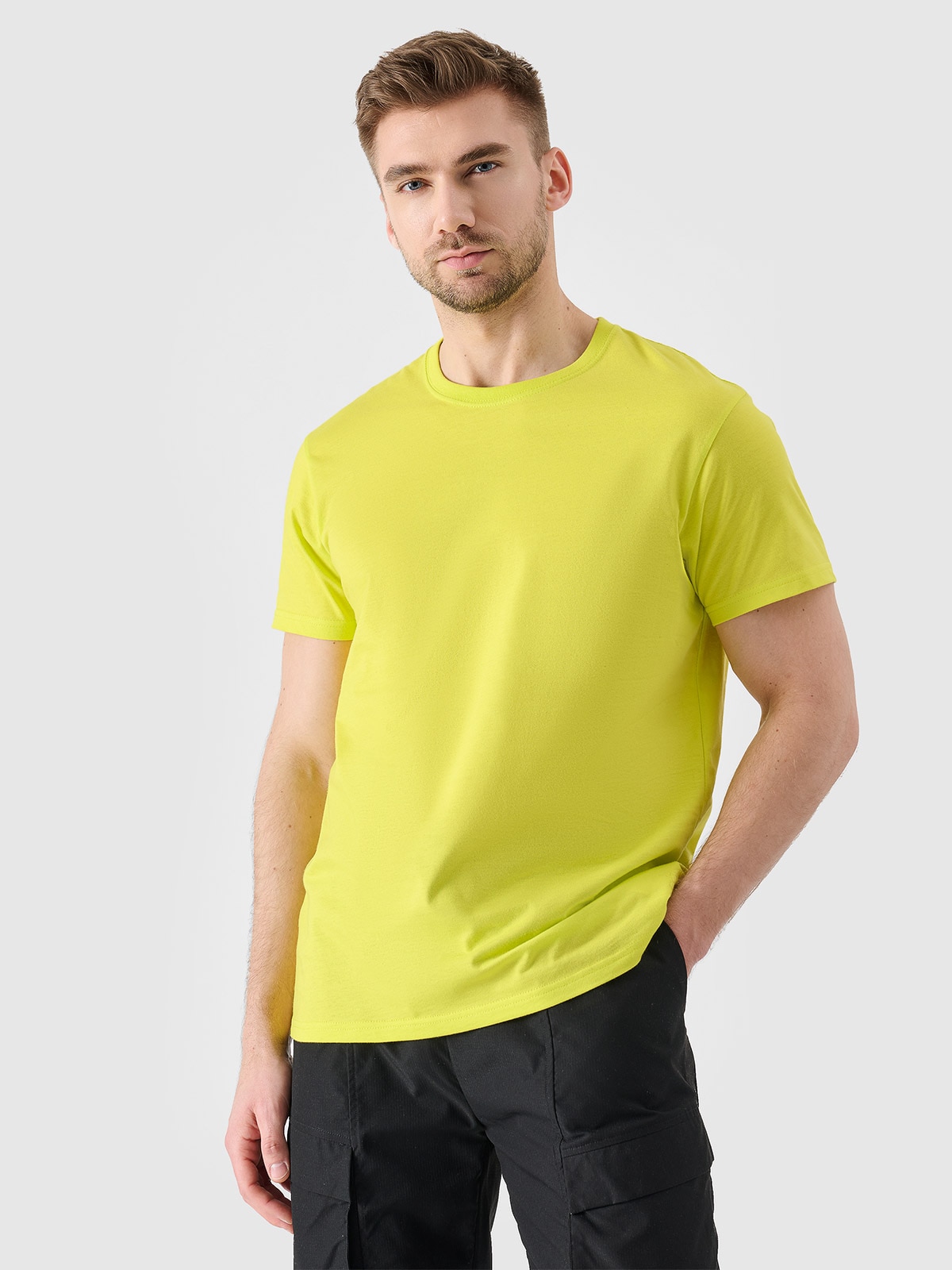 Tricou regular cu imprimeu pentru bărbați - verde