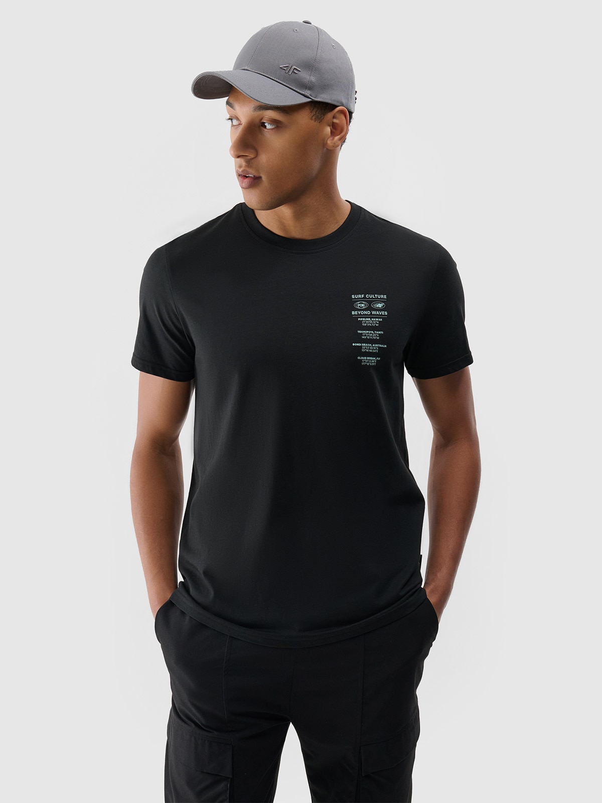 Pánské tričko regular s potiskem - černé