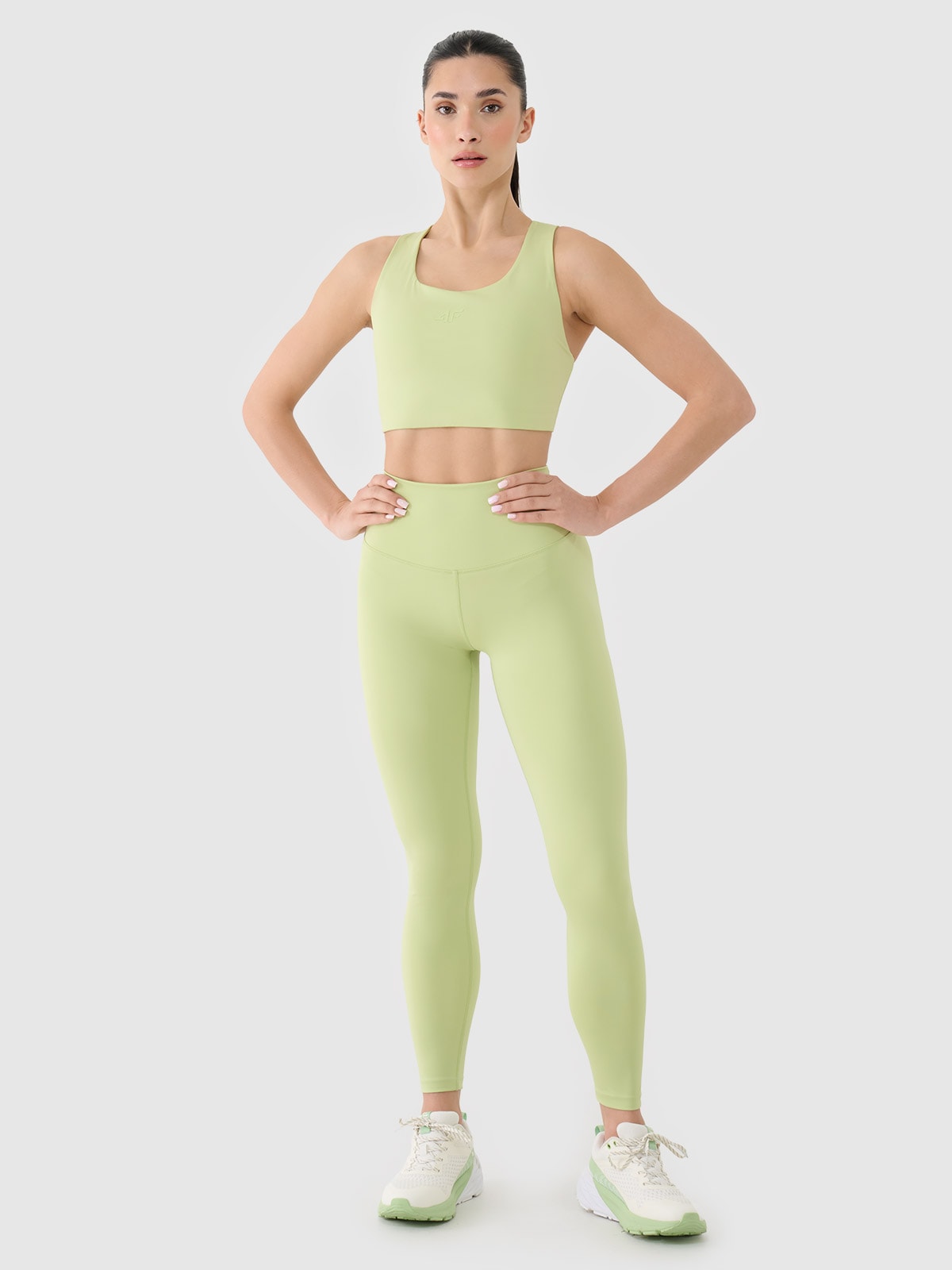 4F Legginsy treningowe z wysokim stanem damskie - zielone