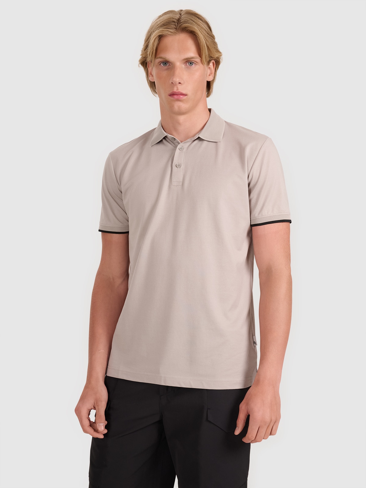 Tricou polo regular pentru bărbați - gri