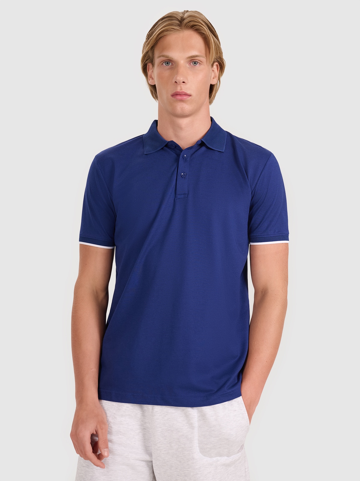Tricou polo regular pentru bărbați - bleumarin