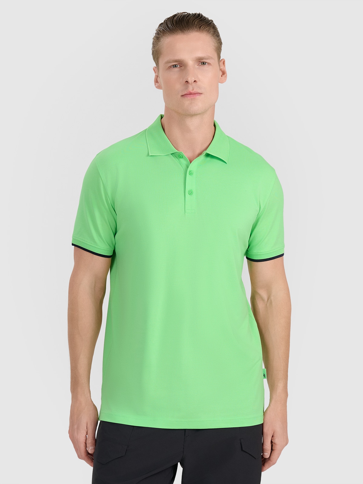 Tricou polo regular pentru bărbați - verde