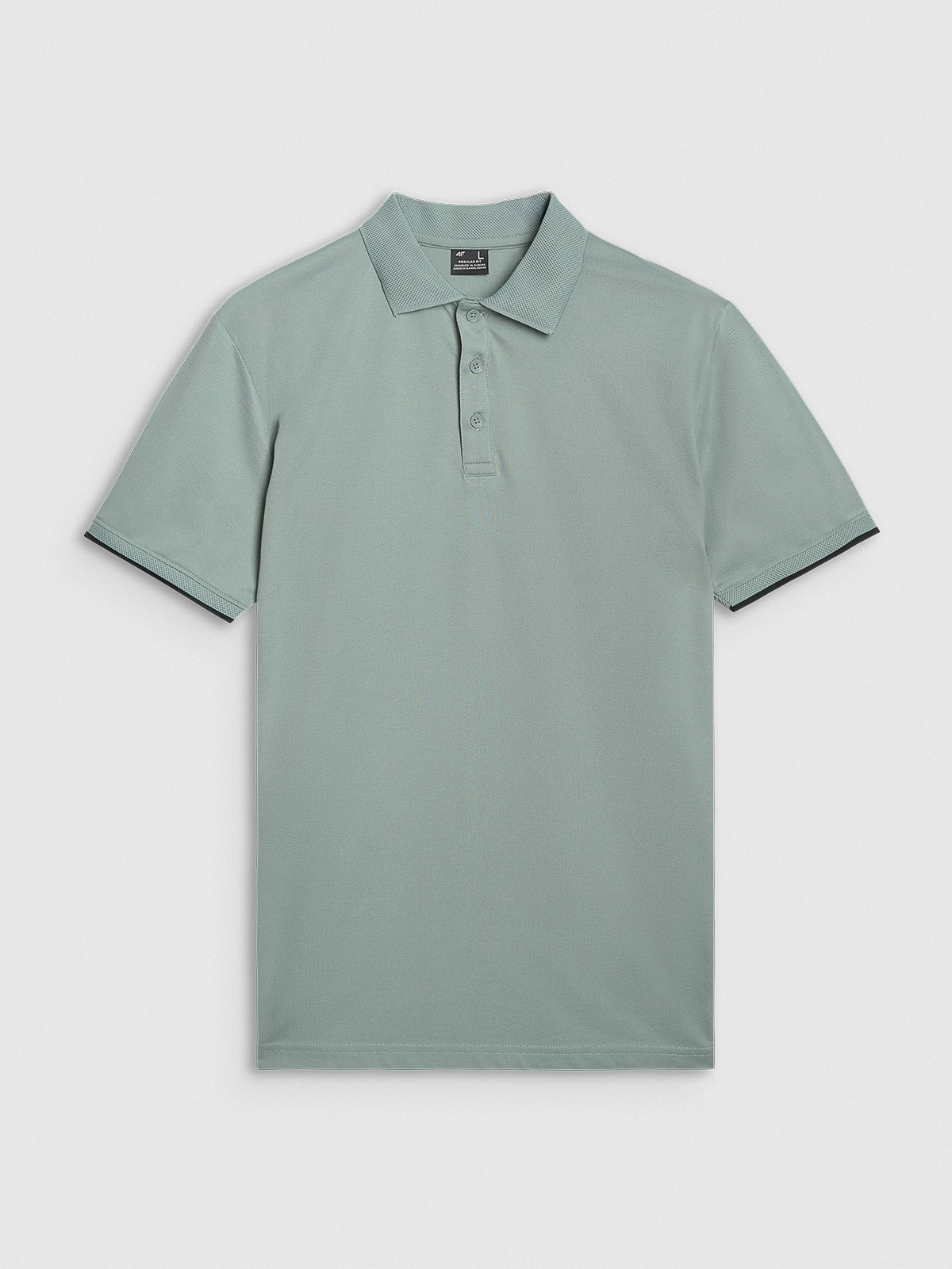 Tricou polo regular pentru bărbați - verde măsliniu/kaki