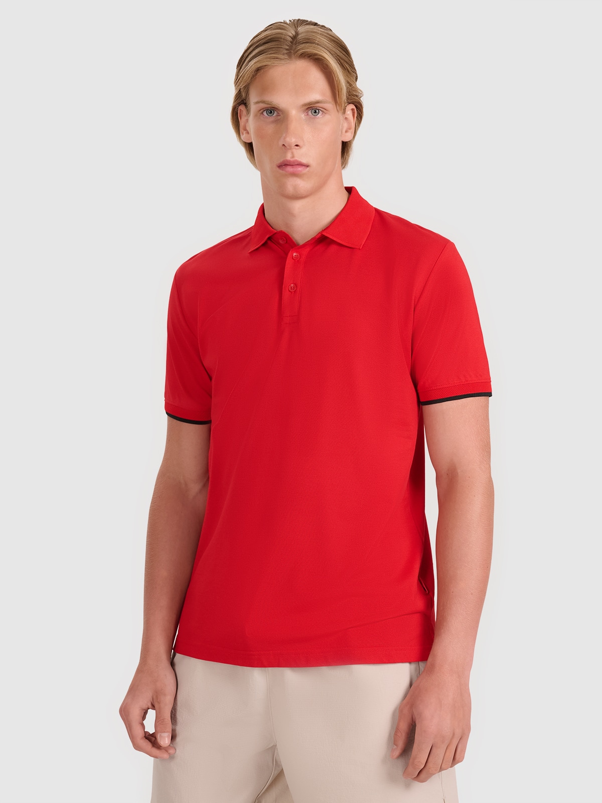 Tricou polo regular pentru bărbați - roșu