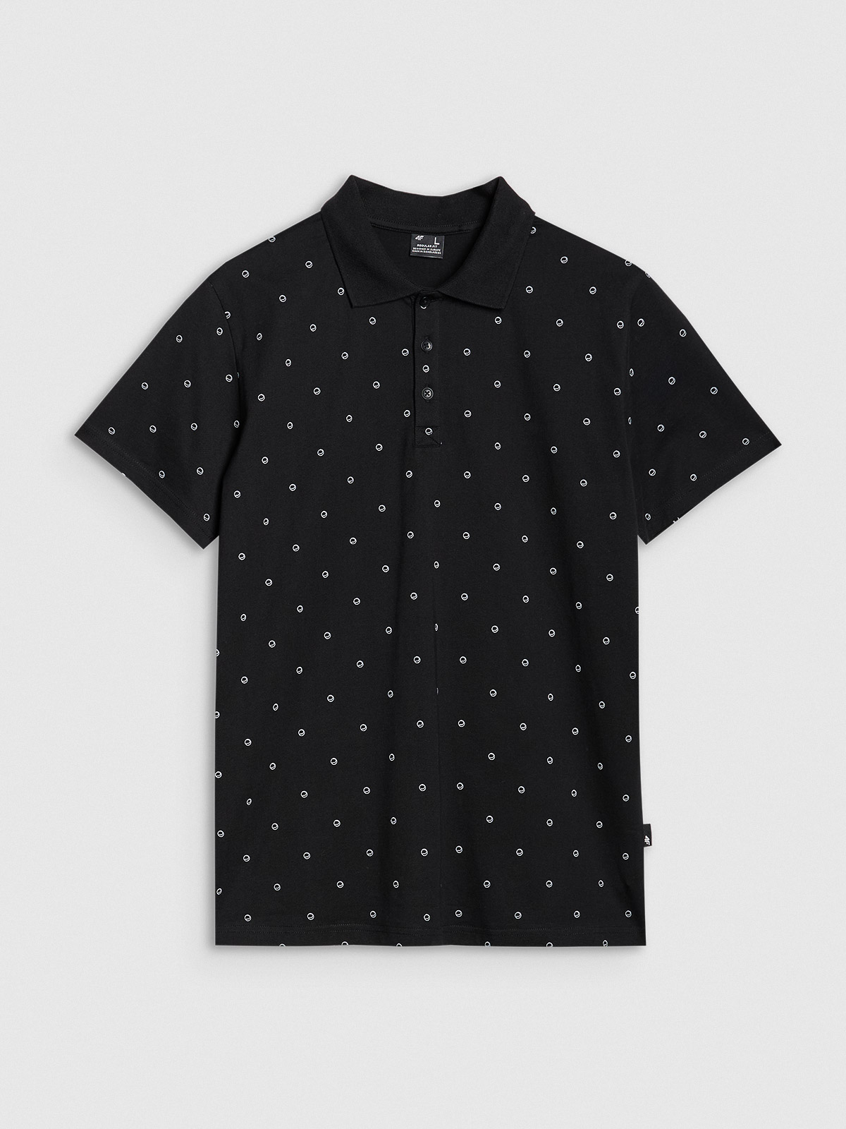 Tricou polo regular pentru bărbați - negru