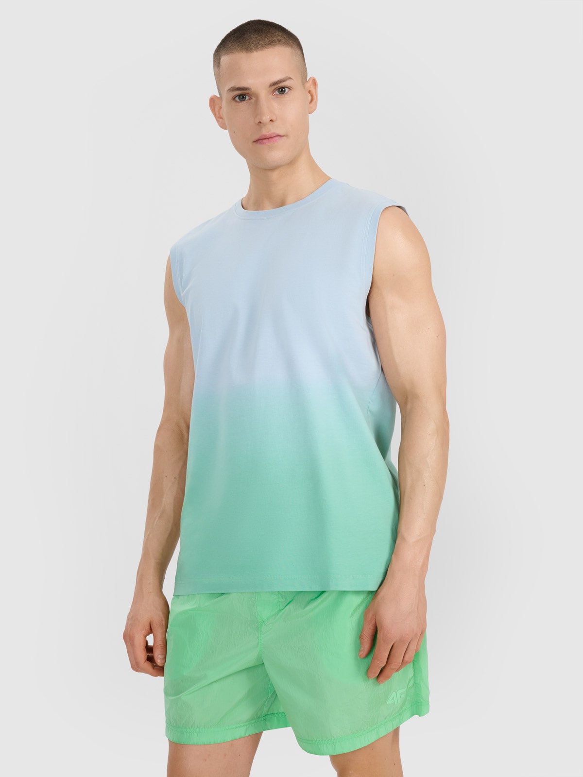 Tank top regular pentru bărbați - verde