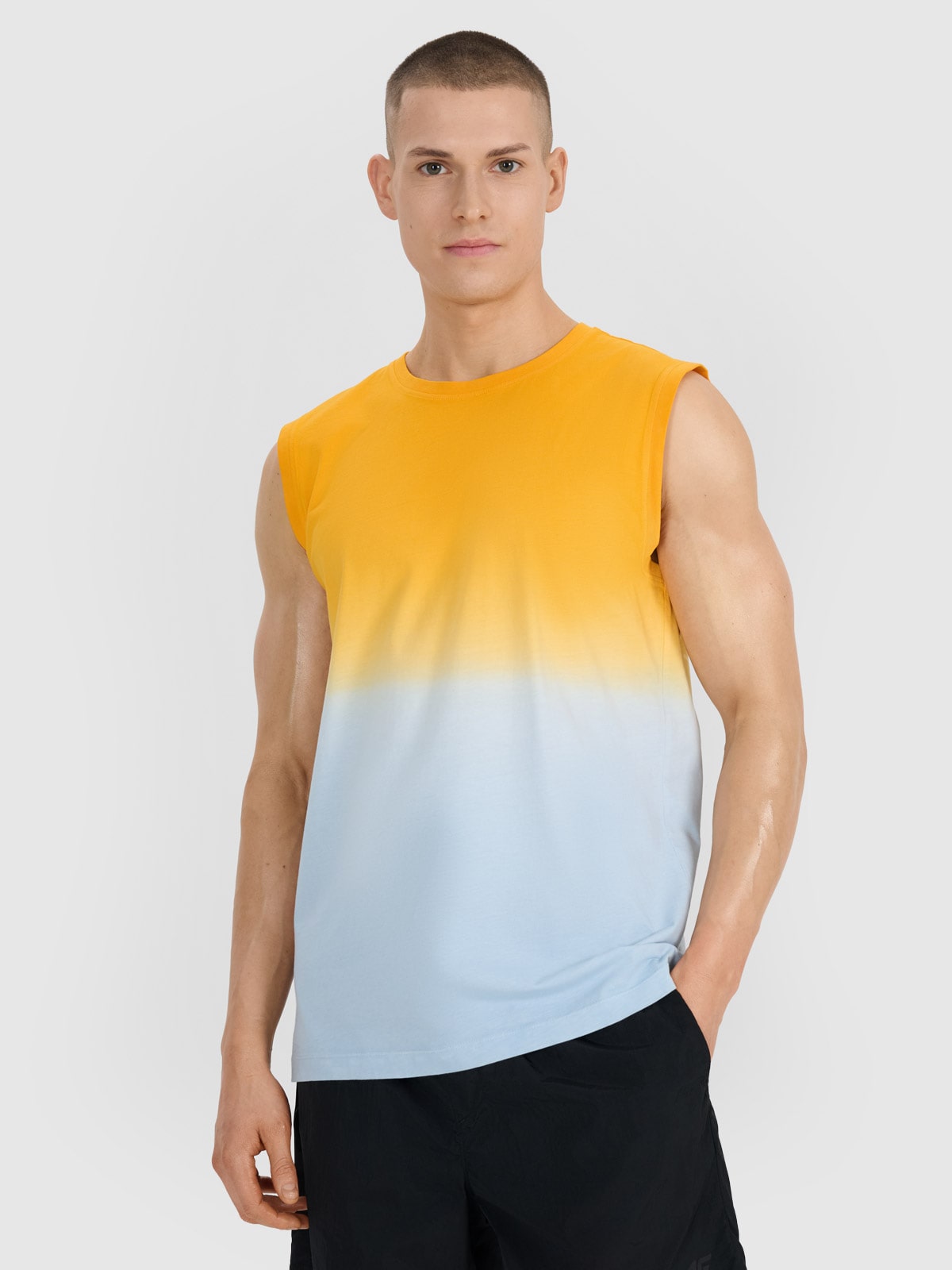 Tank top regular pentru bărbați - portocaliu