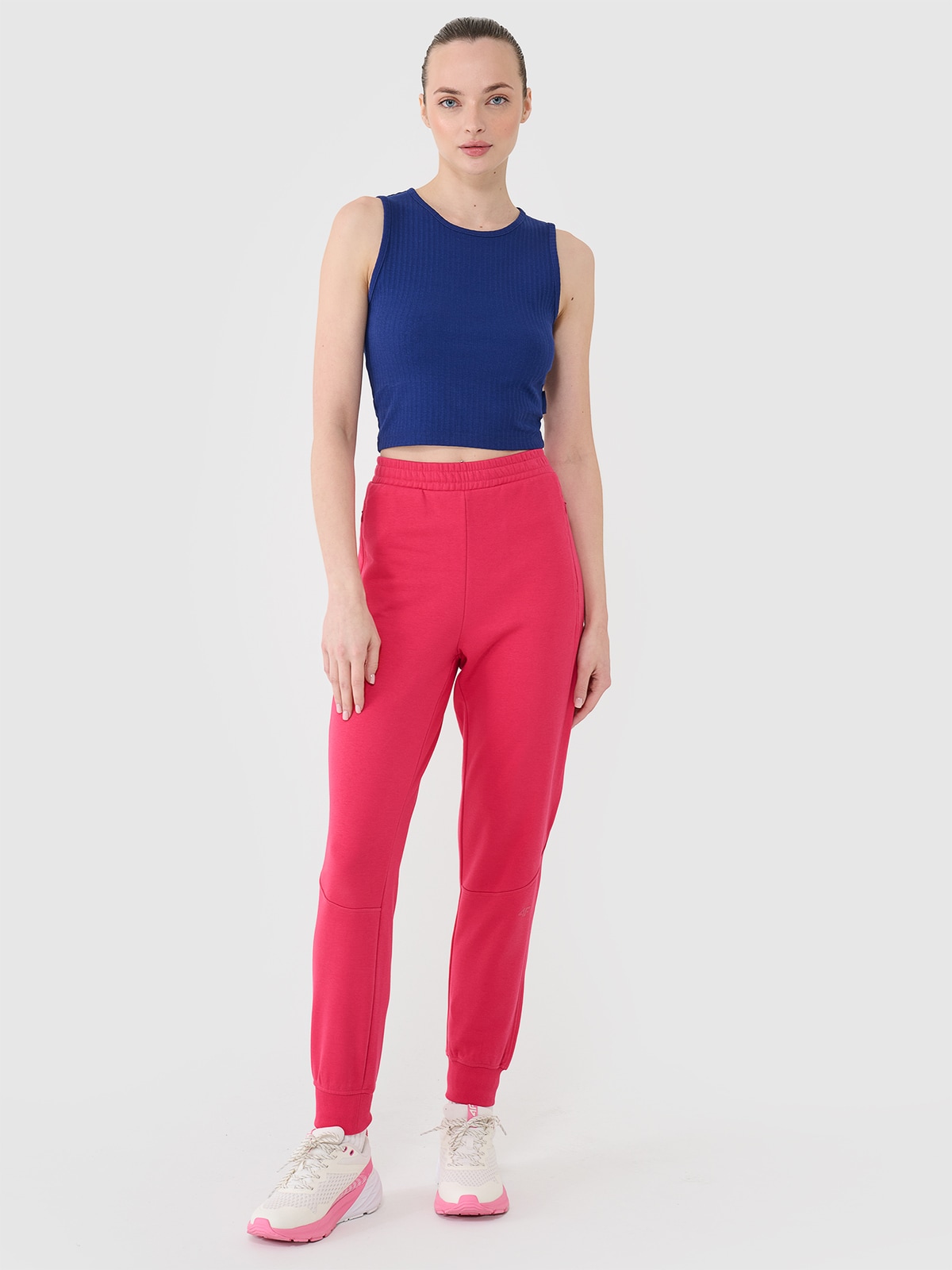 Pantaloni jogger de trening pentru femei - roz