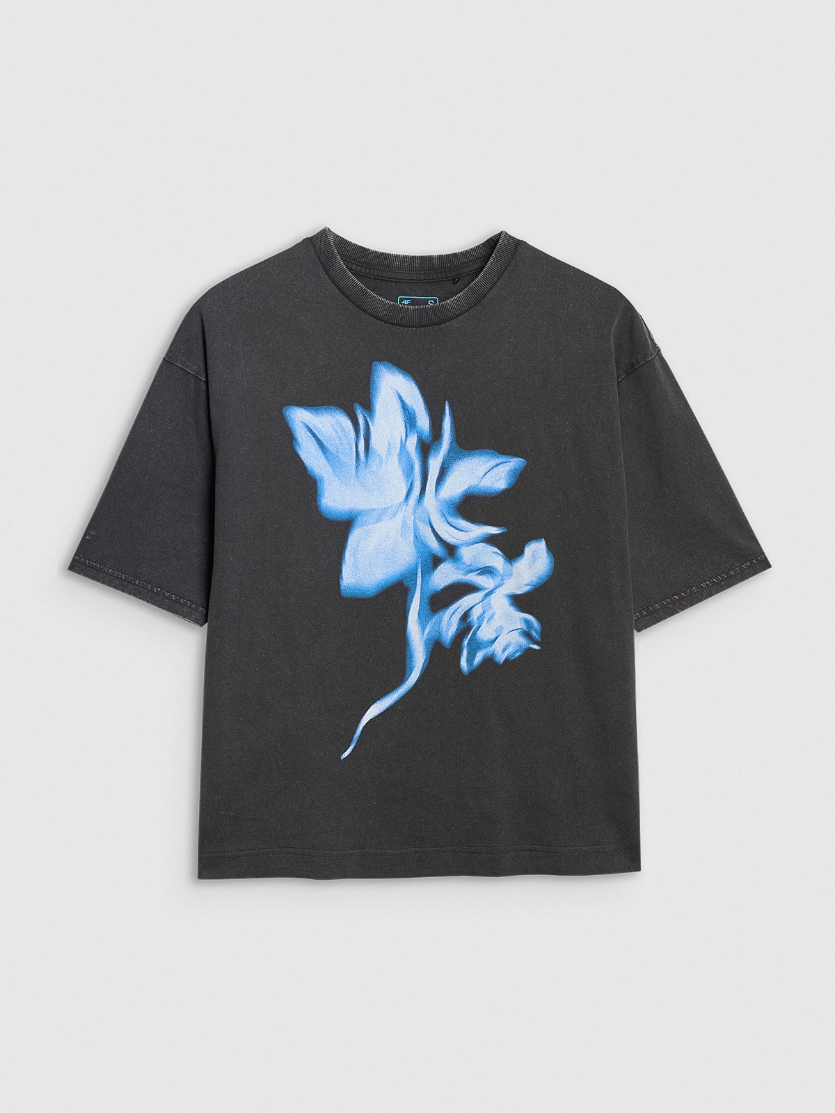 Tricou oversize cu imprimeu pentru femei - negru