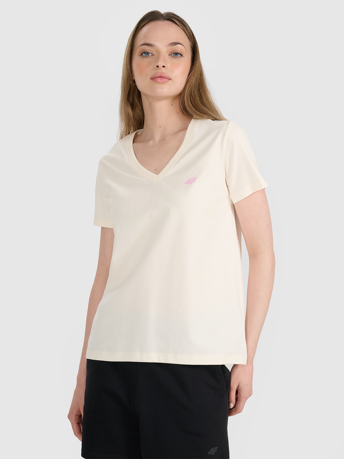 Tricou oversize unicolor pentru femei - alb