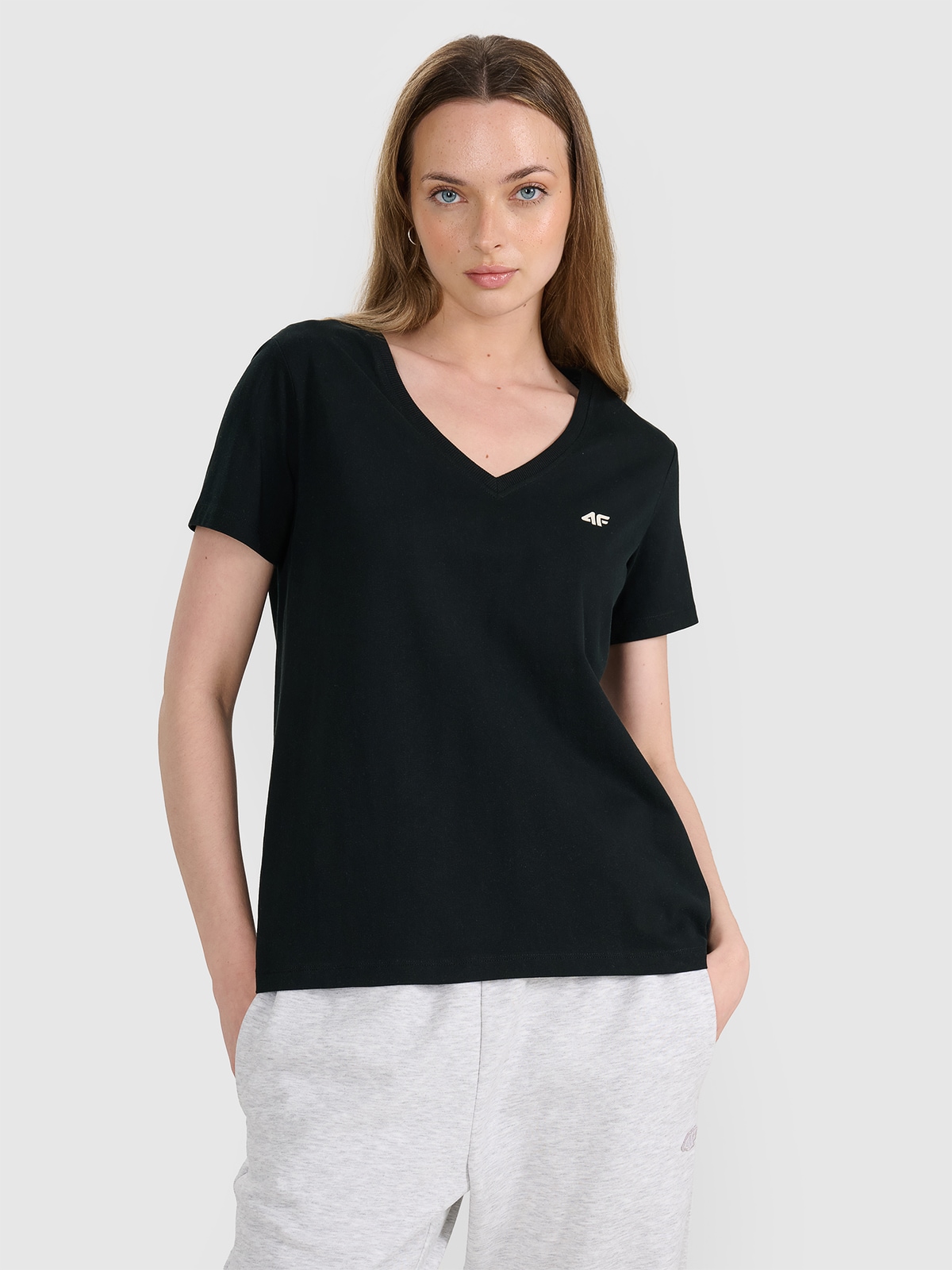 Tricou oversize unicolor pentru femei - negru