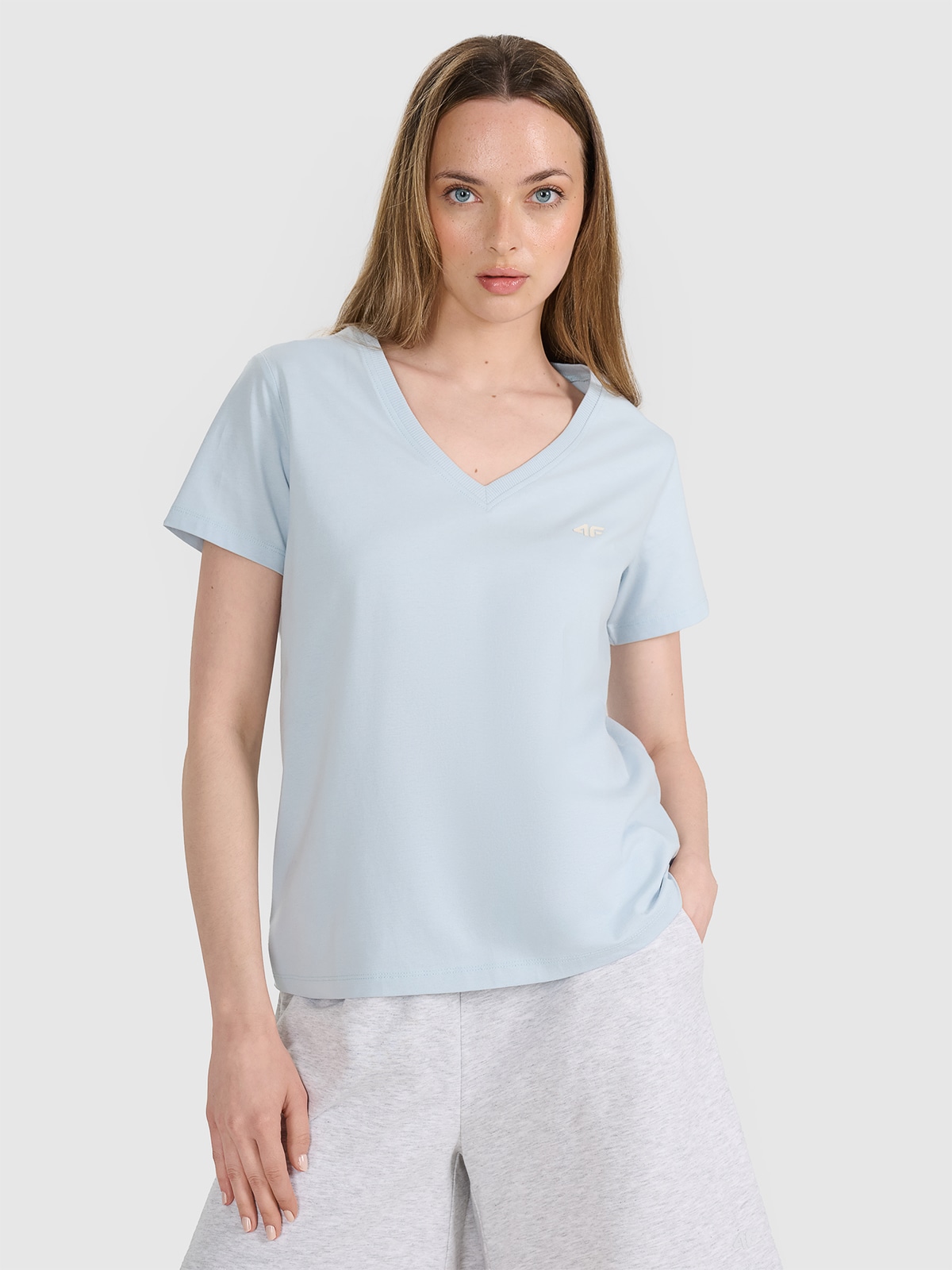 Tricou oversize unicolor pentru femei - albastru