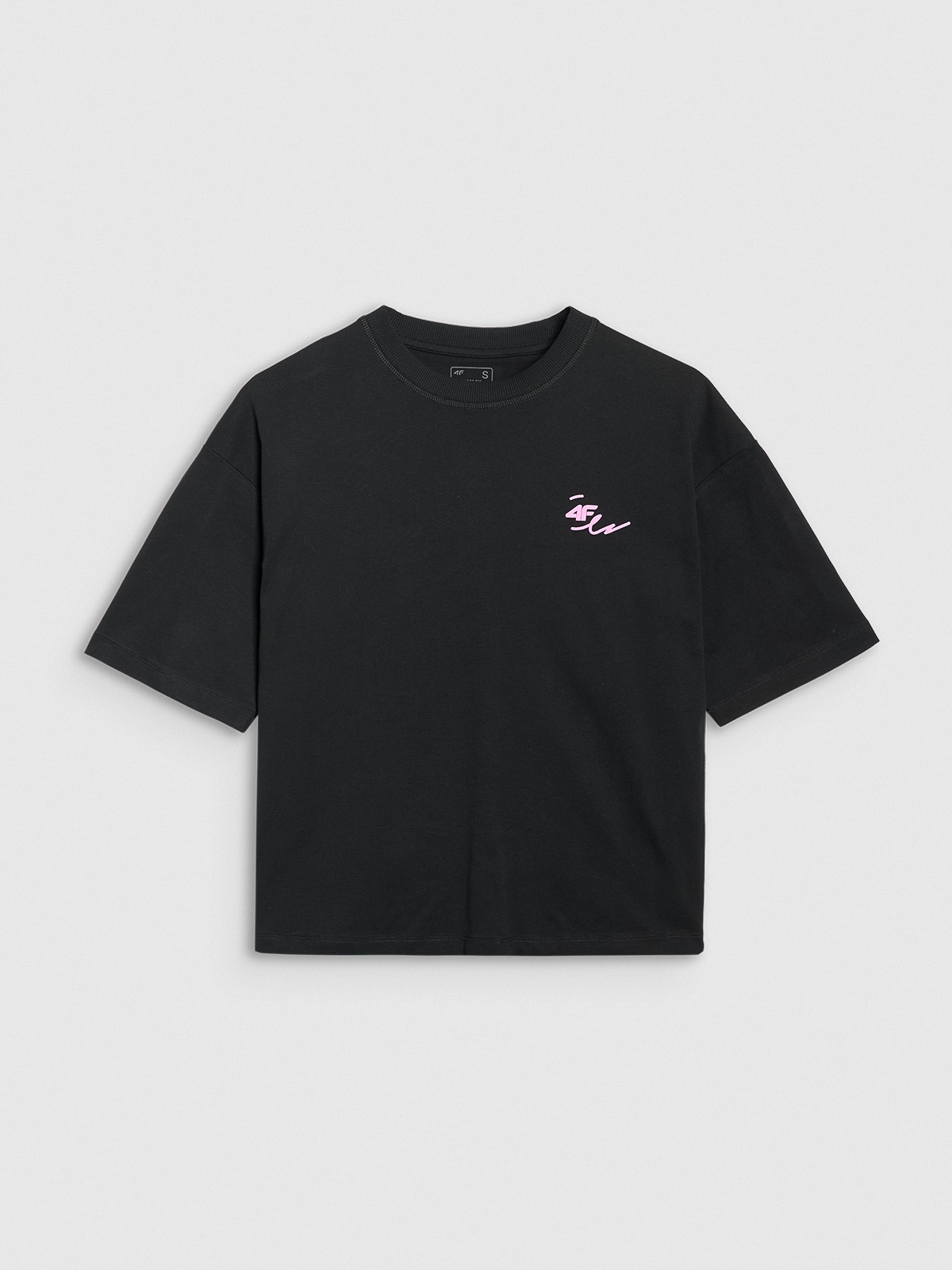 Tricou oversize cu imprimeu pentru femei - negru