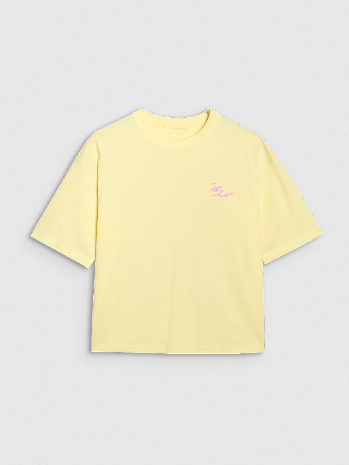 Tricou oversize cu imprimeu pentru femei - galben