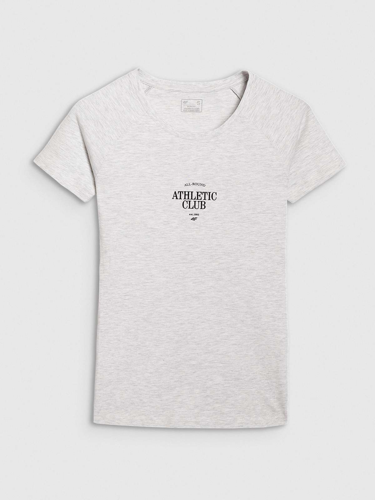 Tricou slim cu imprimeu pentru femei - gri