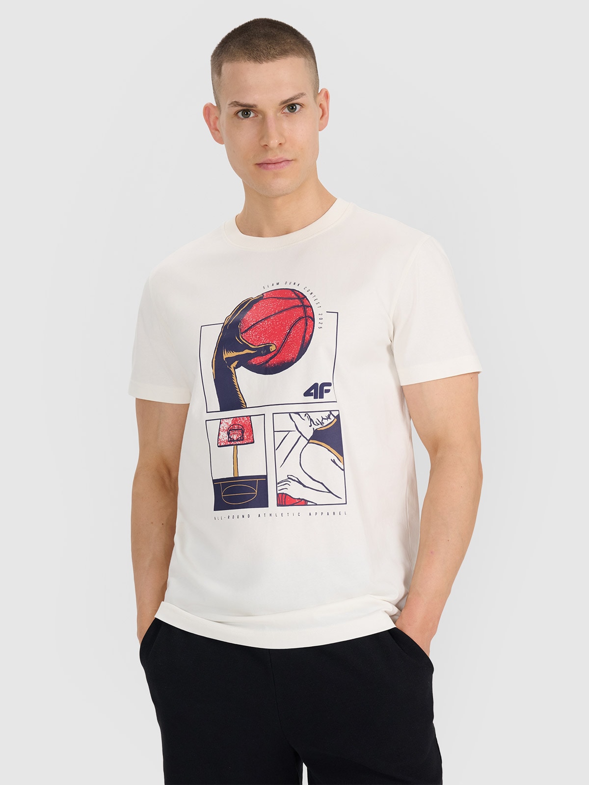 Tricou oversize cu imprimeu pentru bărbați - alb
