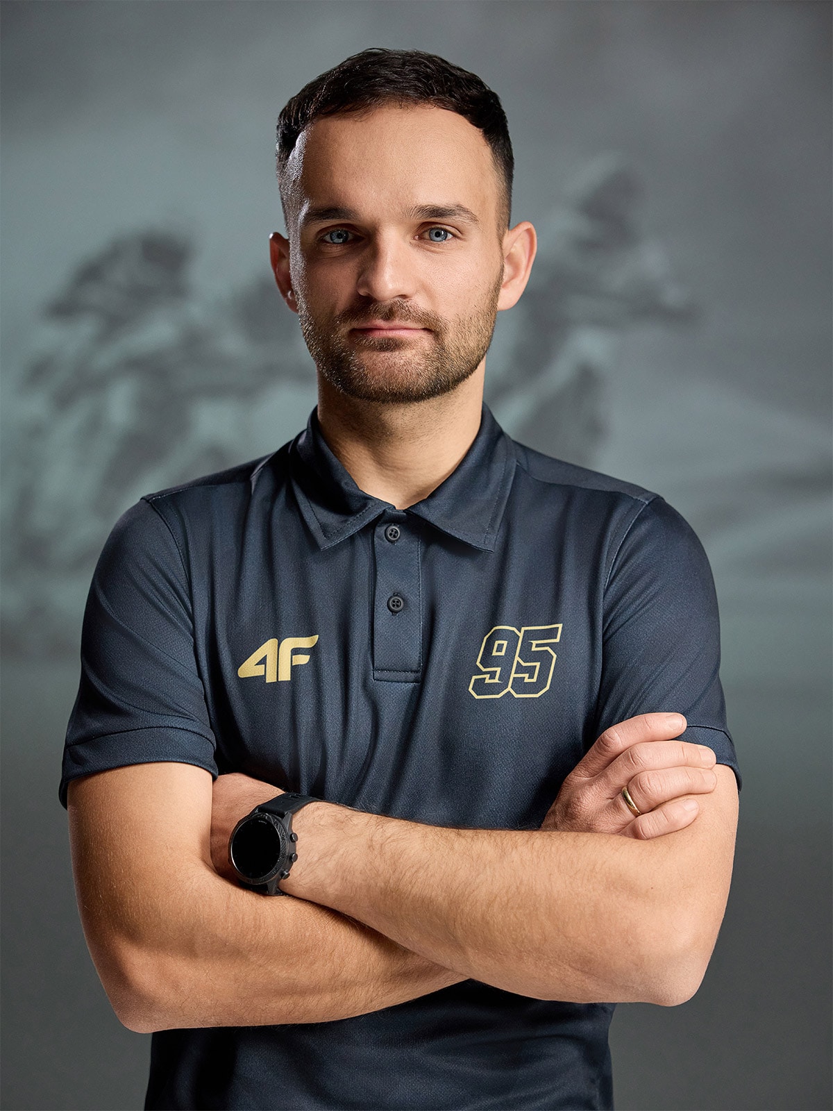 Tricou polo cu uscare rapidă pentru bărbați  4F x Bartosz Zmarzlik - negru