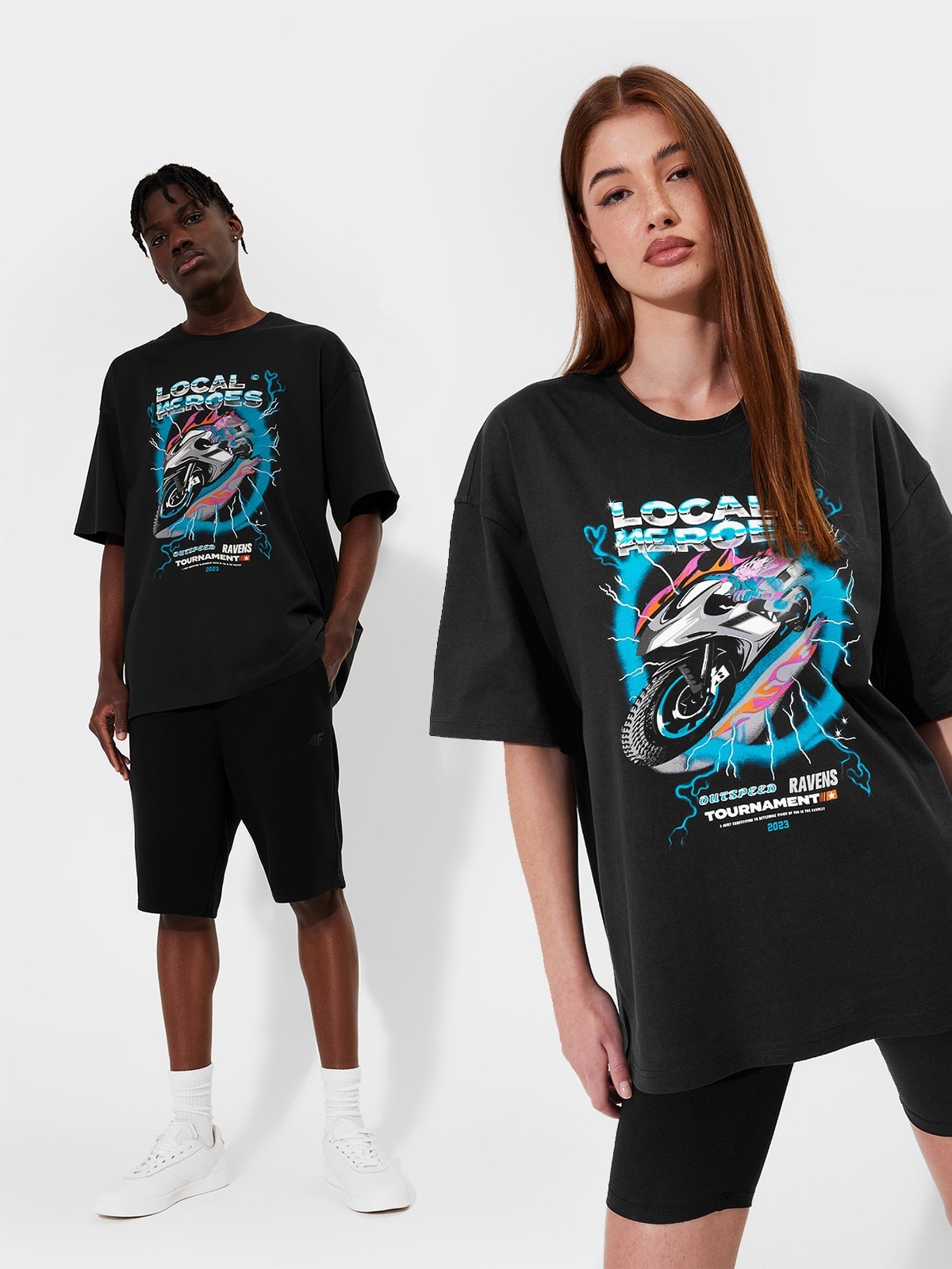 Tricou oversize unisex cu imprimeu 4F x Local Heroes