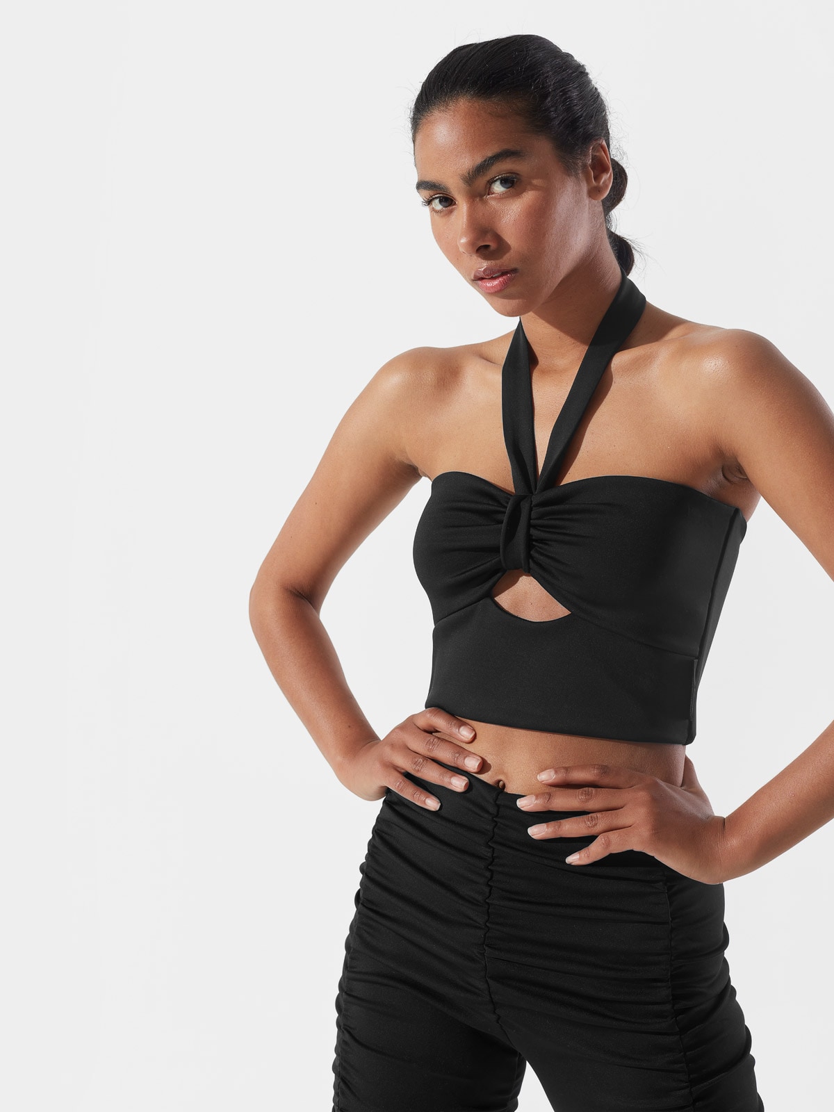 Crop-top din materiale reciclate pentru femei 4F x Anna Lewandowska