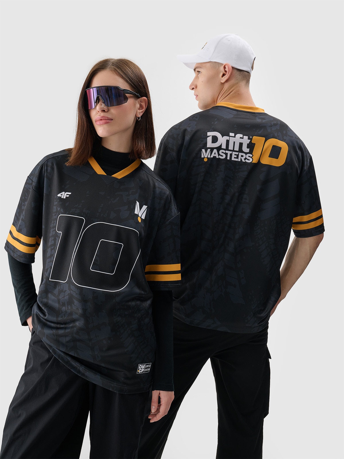 Tricou funcțional regular unisex din colecția limitată 4F x Drift Masters - negru