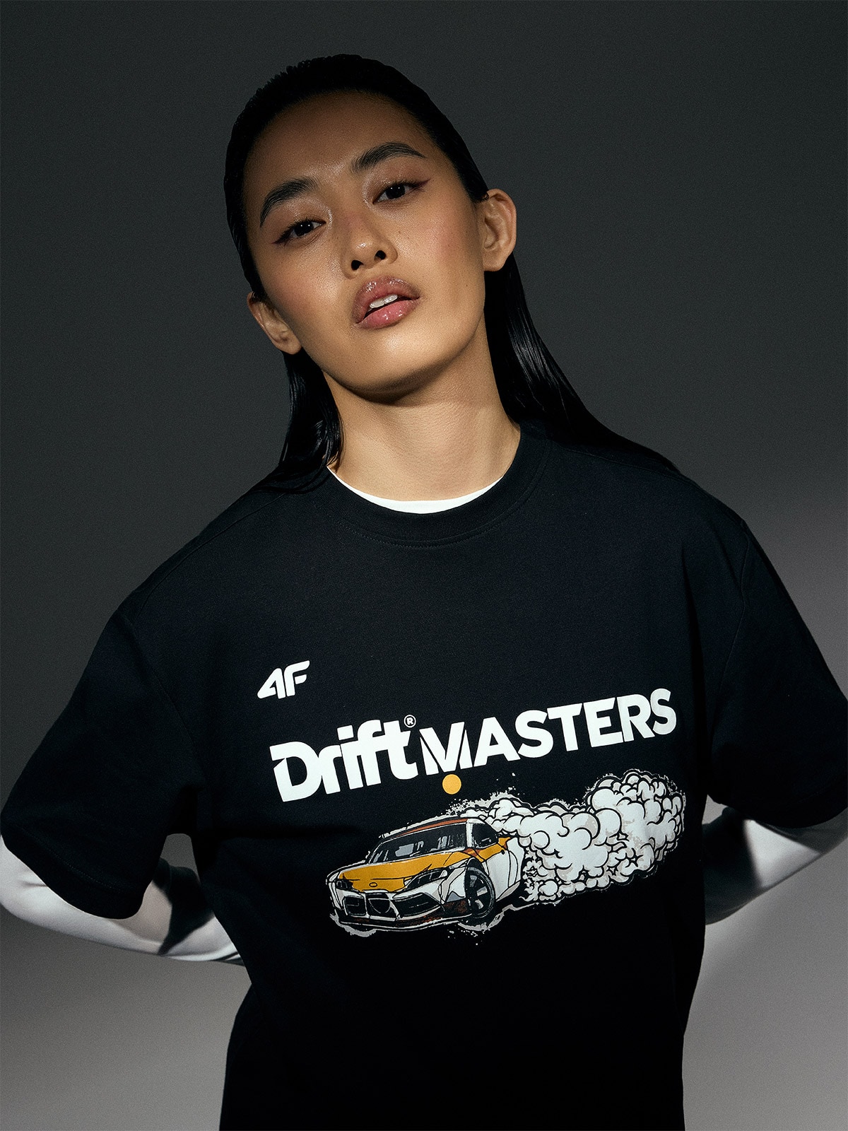 Tricou regular cu imprimeu pentru bărbați 4F x Drift Masters - negru
