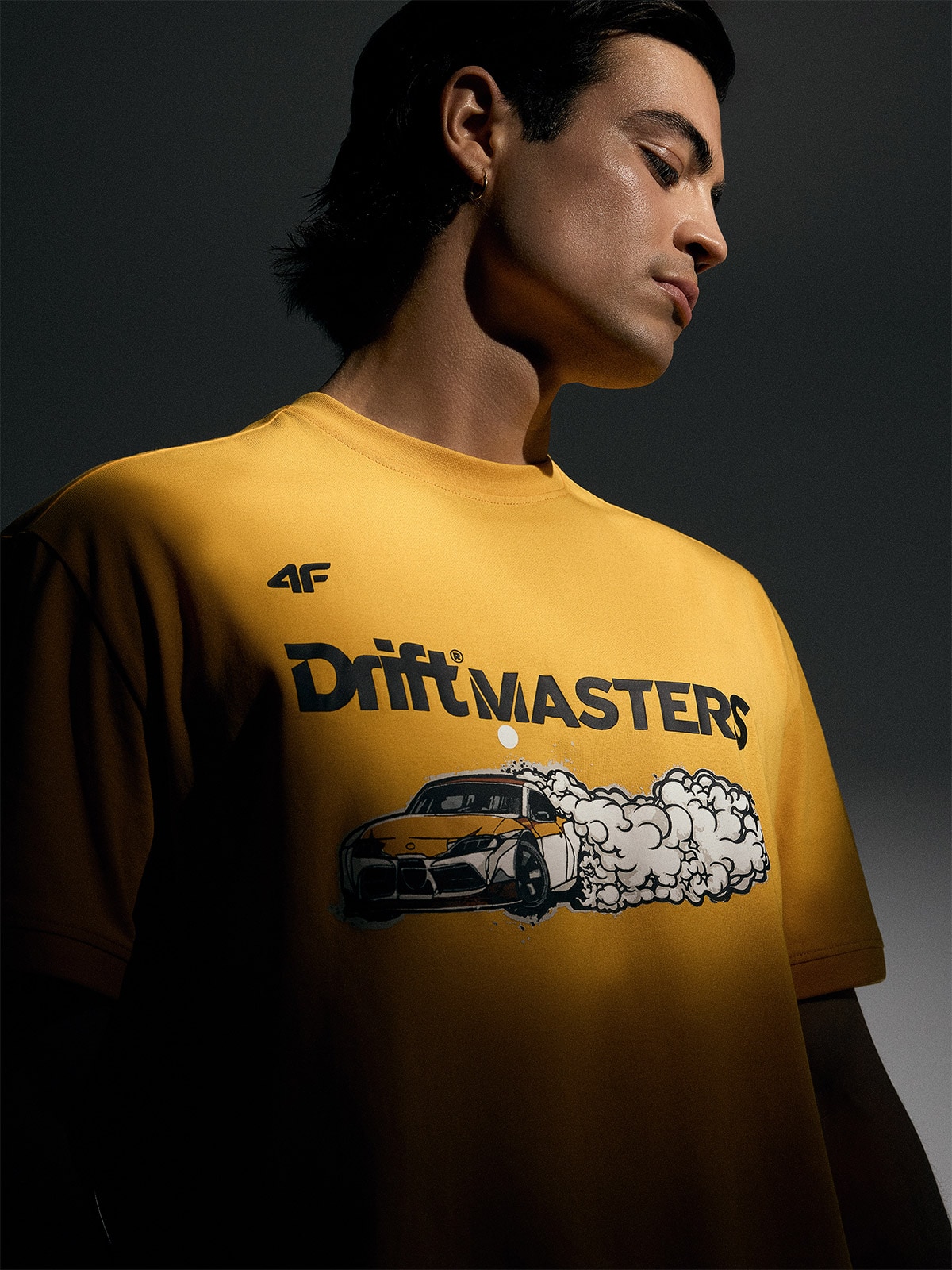 Tricou regular cu imprimeu pentru bărbați 4F x Drift Masters - galben