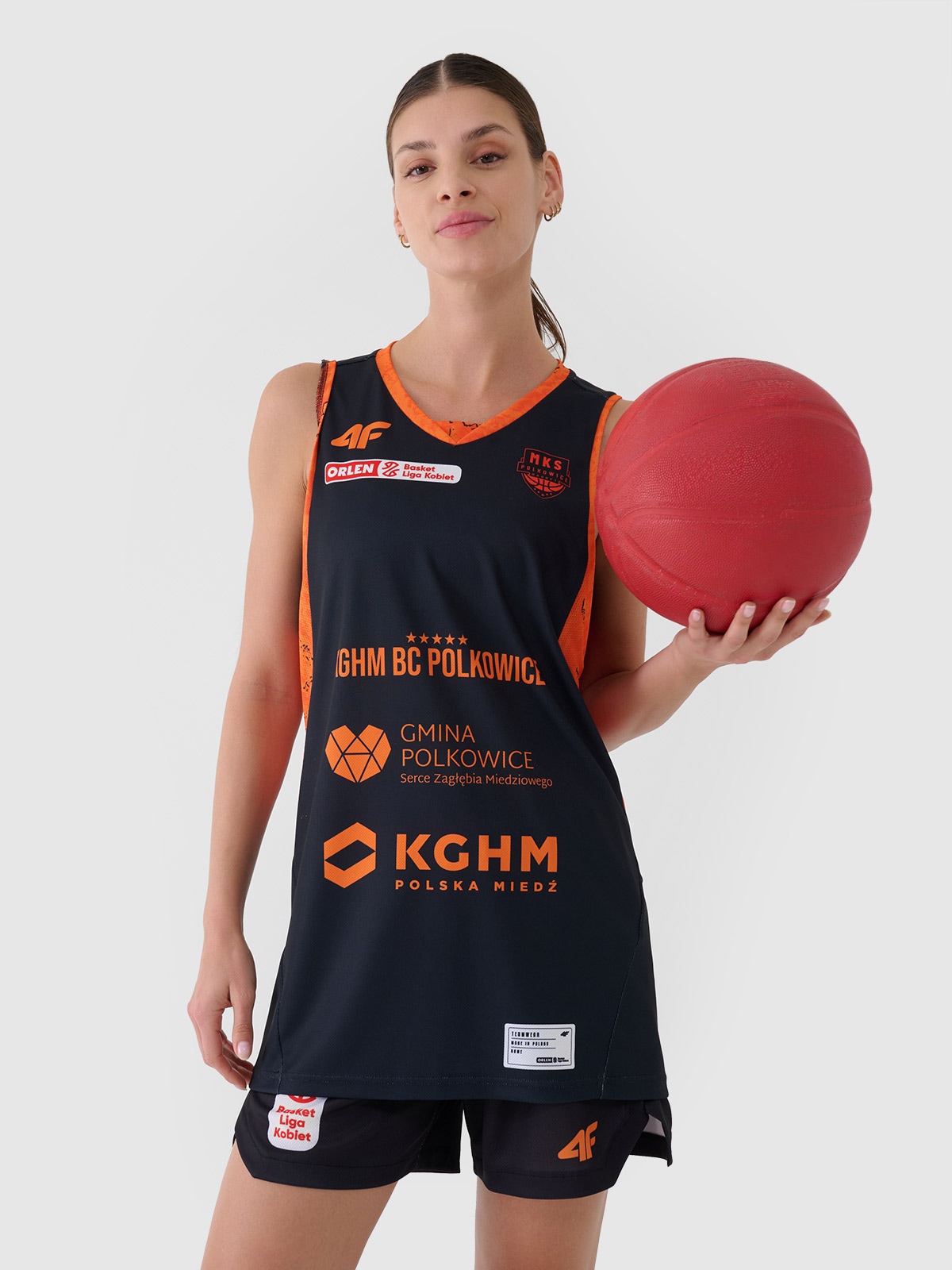 4F Koszulka meczowa replika wyjazdowa z sezonu 2024/25 damska 4F x MKS Polkowice - multikolor
