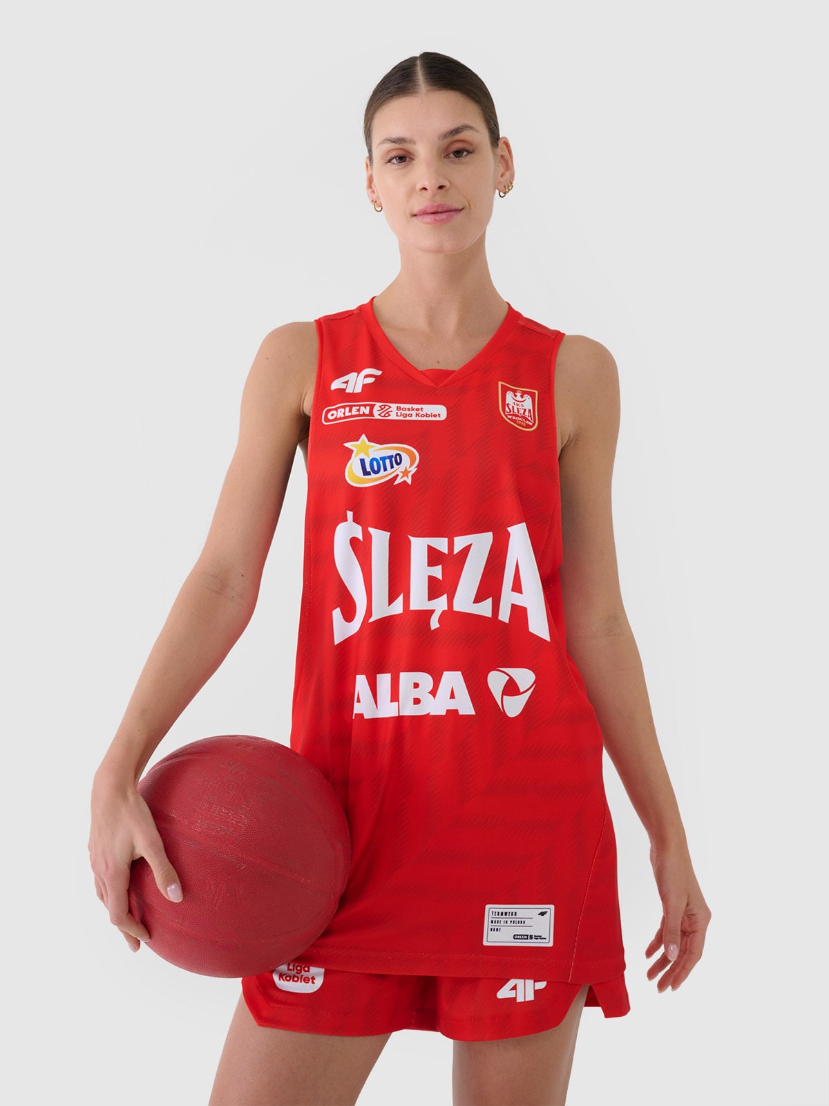 4F Koszulka meczowa replika wyjazdowa z sezonu 2024/25 damska 4F x Ślęza Wrocław - multikolor