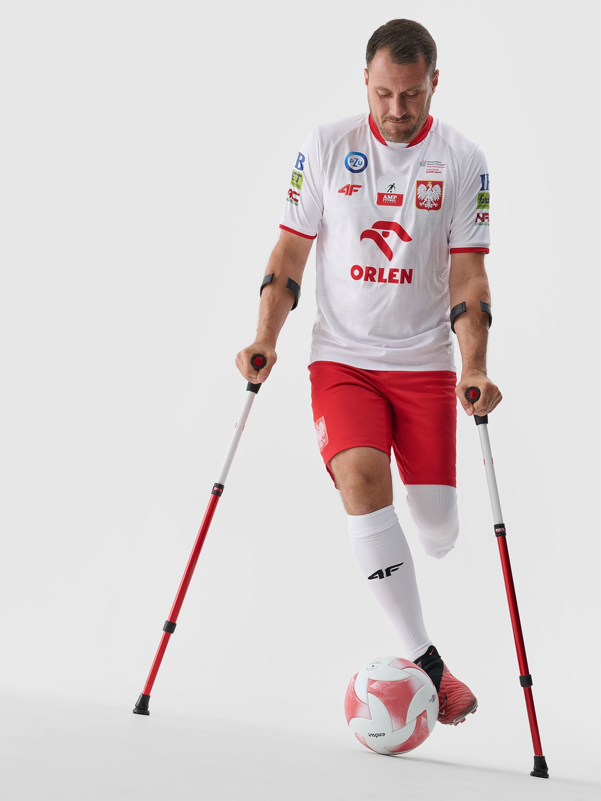 4F Koszulka replika domowa AMP Futbol męska - biała