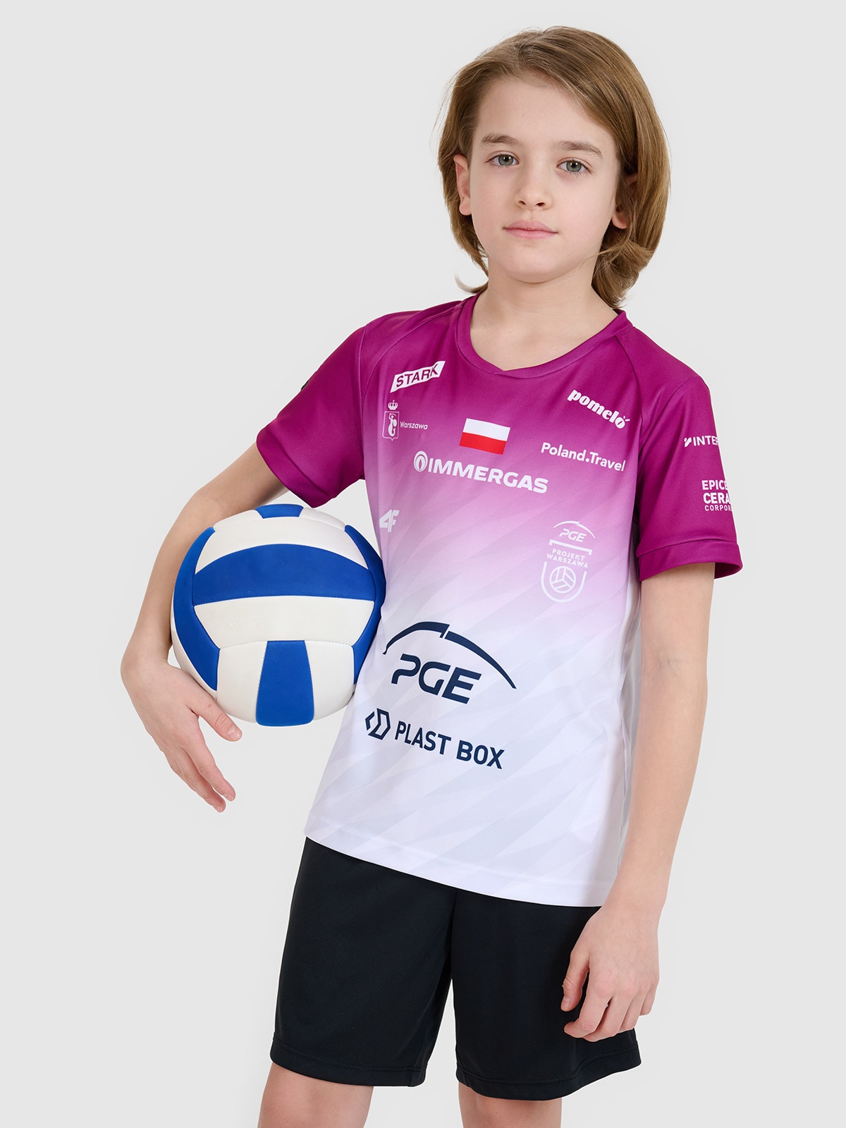 4F Koszulka meczowa replika domowa Liga Mistrzów CEV z sezonu 2024/2025 dziecięca 4F x Projekt Warszawa - multikolor