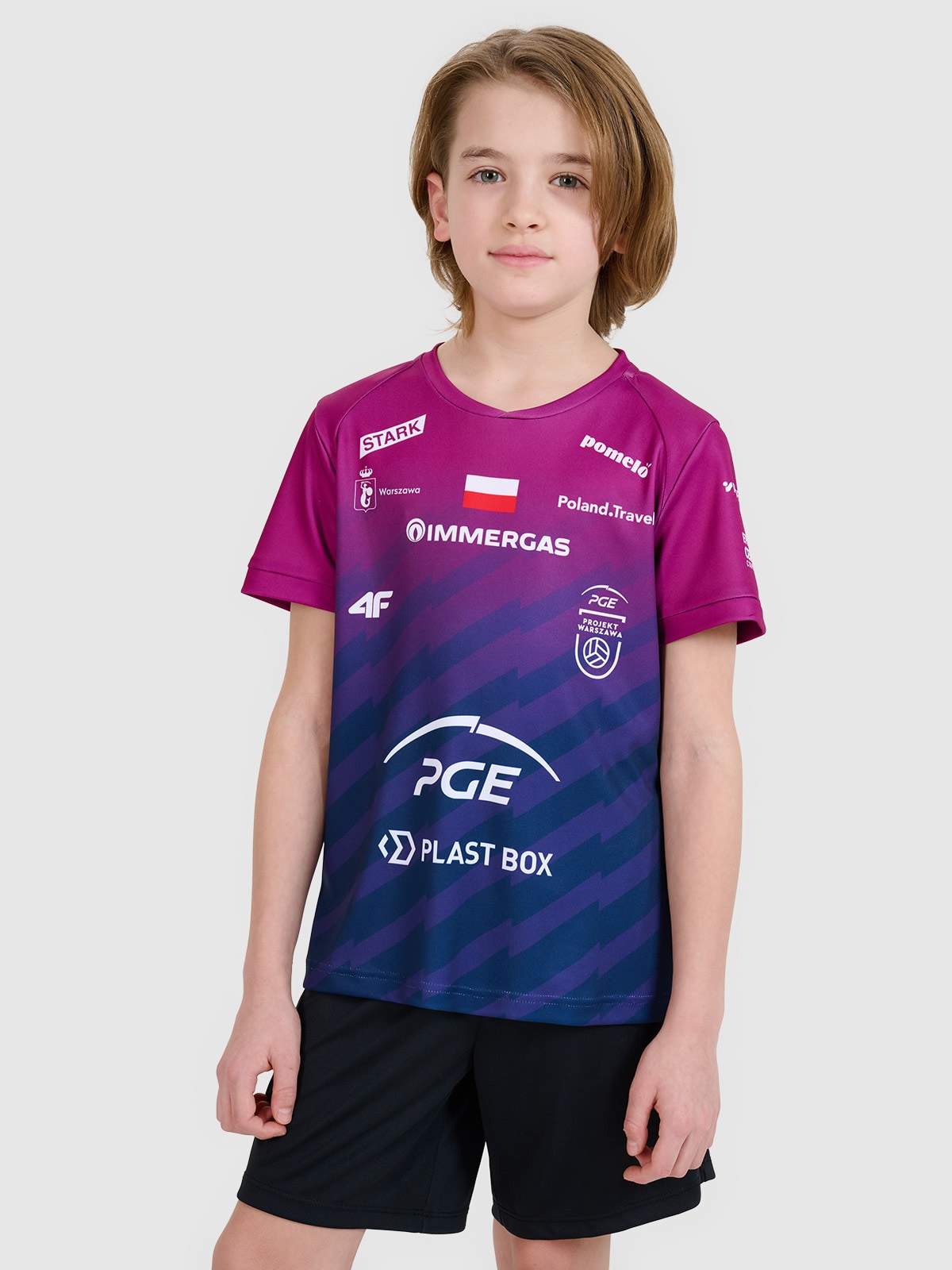 4F Koszulka meczowa replika wyjazdowa Liga Mistrzów CEV z sezonu 2024/2025 dziecięca 4F x Projekt Warszawa - multikolor 158/164 (12-14