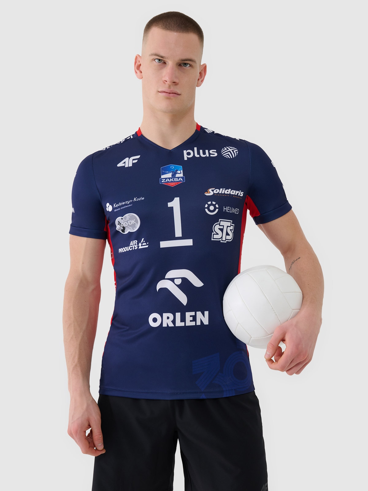 4F Koszulka meczowa replika wyjazdowa z sezonu 2024/25 męska 4F x Zaksa Kędzierzyn Koźle - Kurek - multikolor