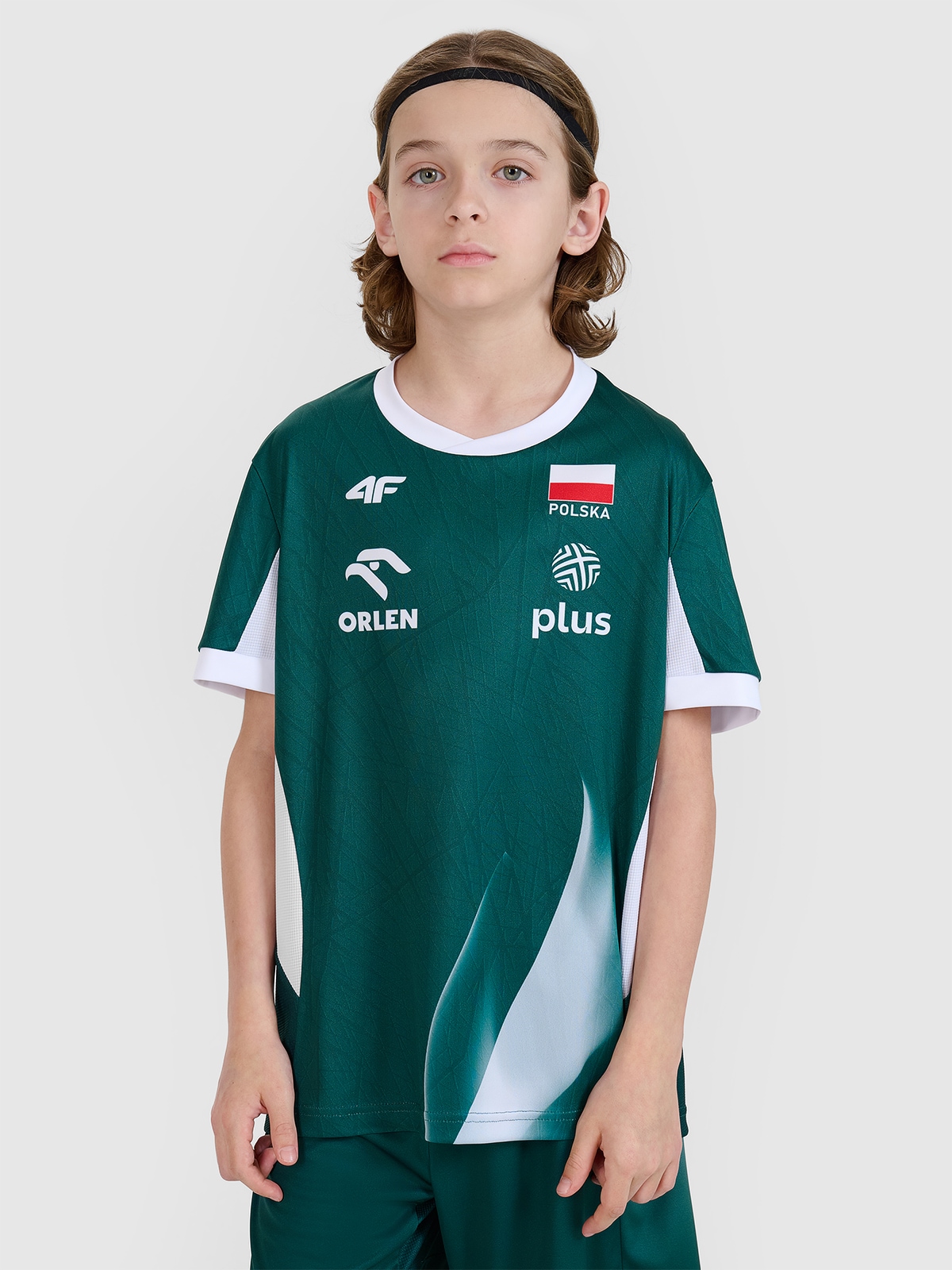 Tricou de joc replică pentru copii 4F x Polska Siatkówka - verde