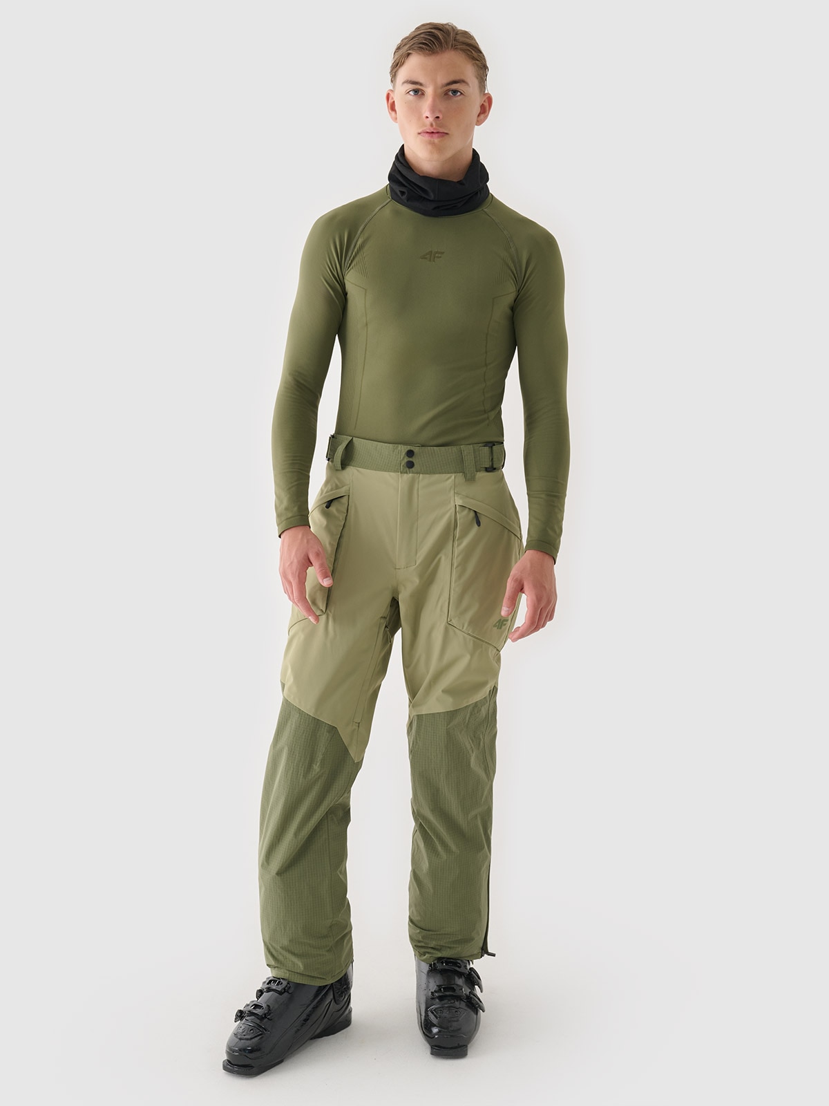 Pantaloni de schi membrana 10000 pentru bărbați - verde măsliniu/kaki