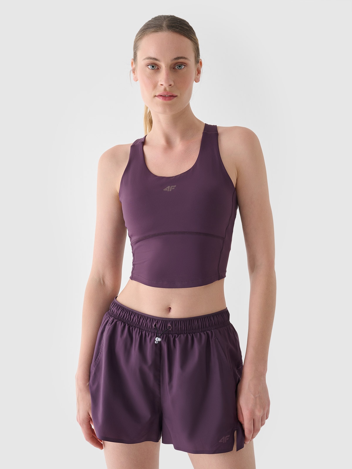 Crop-top de antrenament cu uscare rapidă pentru femei - mov