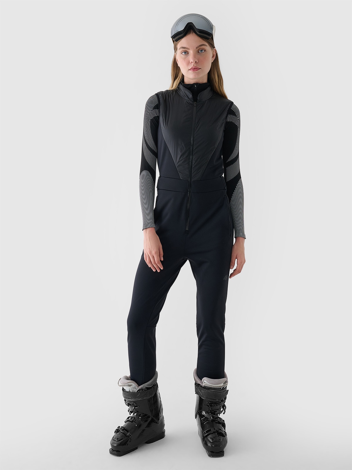 Salopetă de schi din softshell membrana 15000 pentru femei - neagră