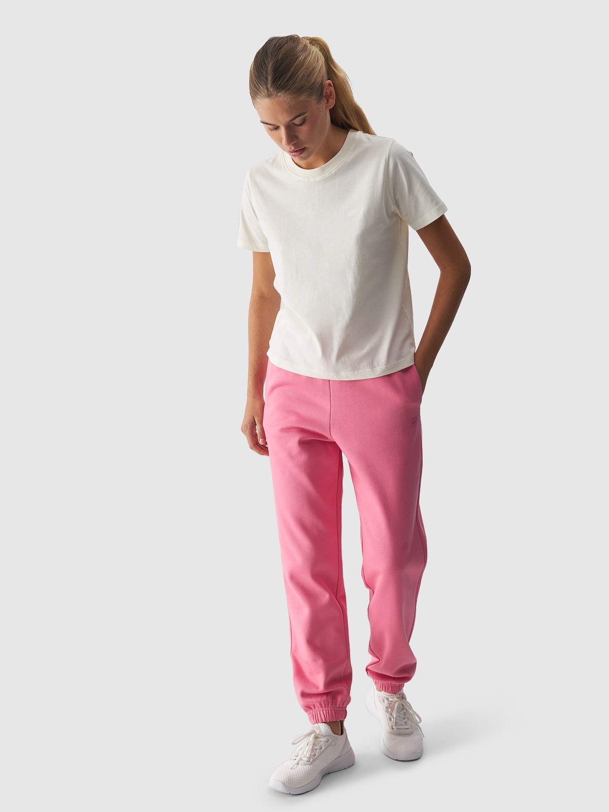 Pantaloni jogger de trening pentru femei - roz