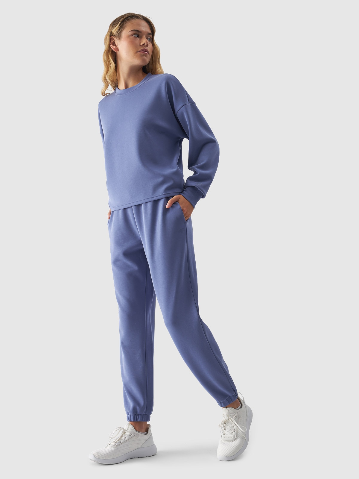 Pantaloni de molton cu modal pentru femei - bleumarin