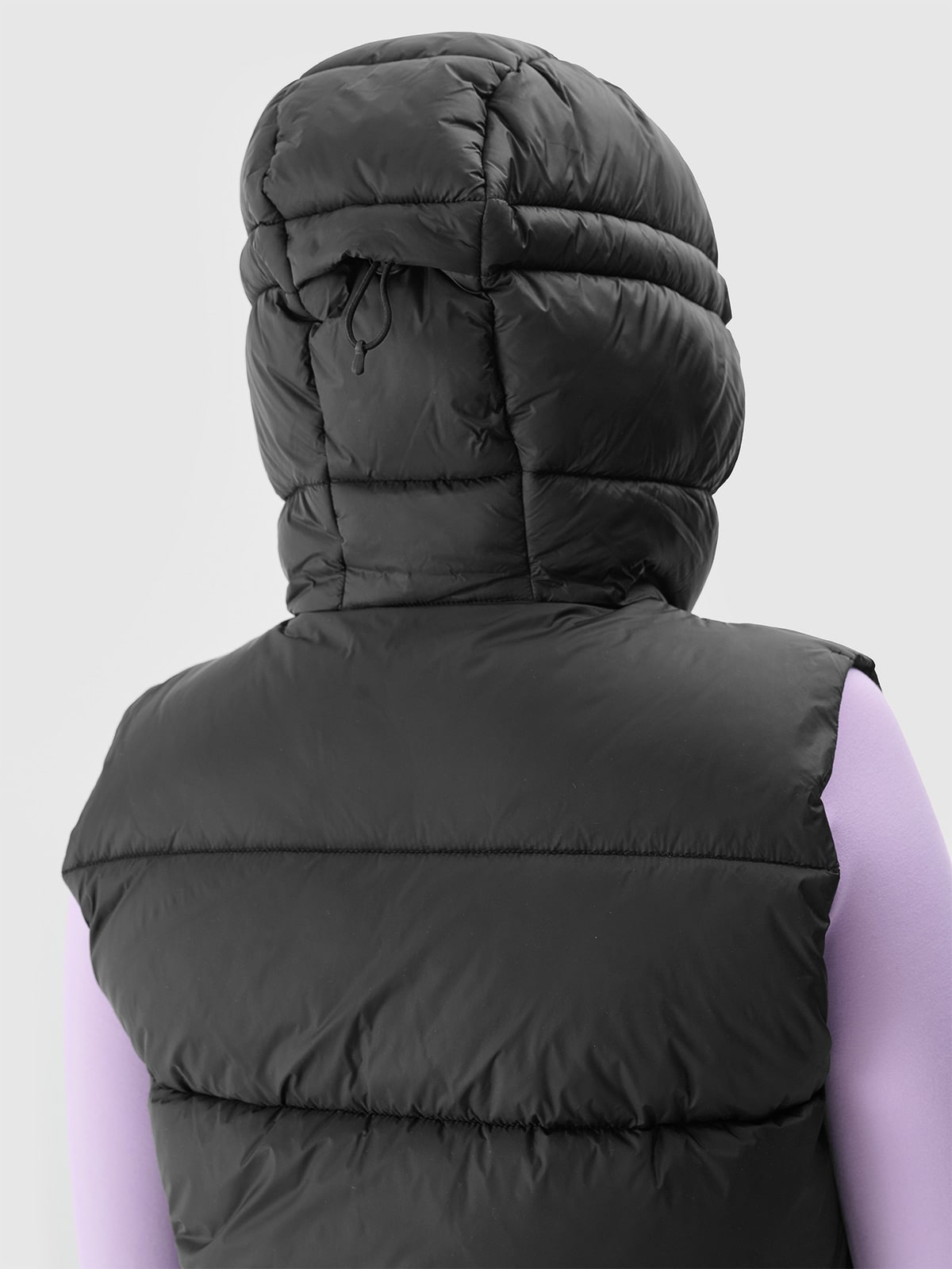 Women's quilted puffer vest with hood - black | 4F: Sportswear and