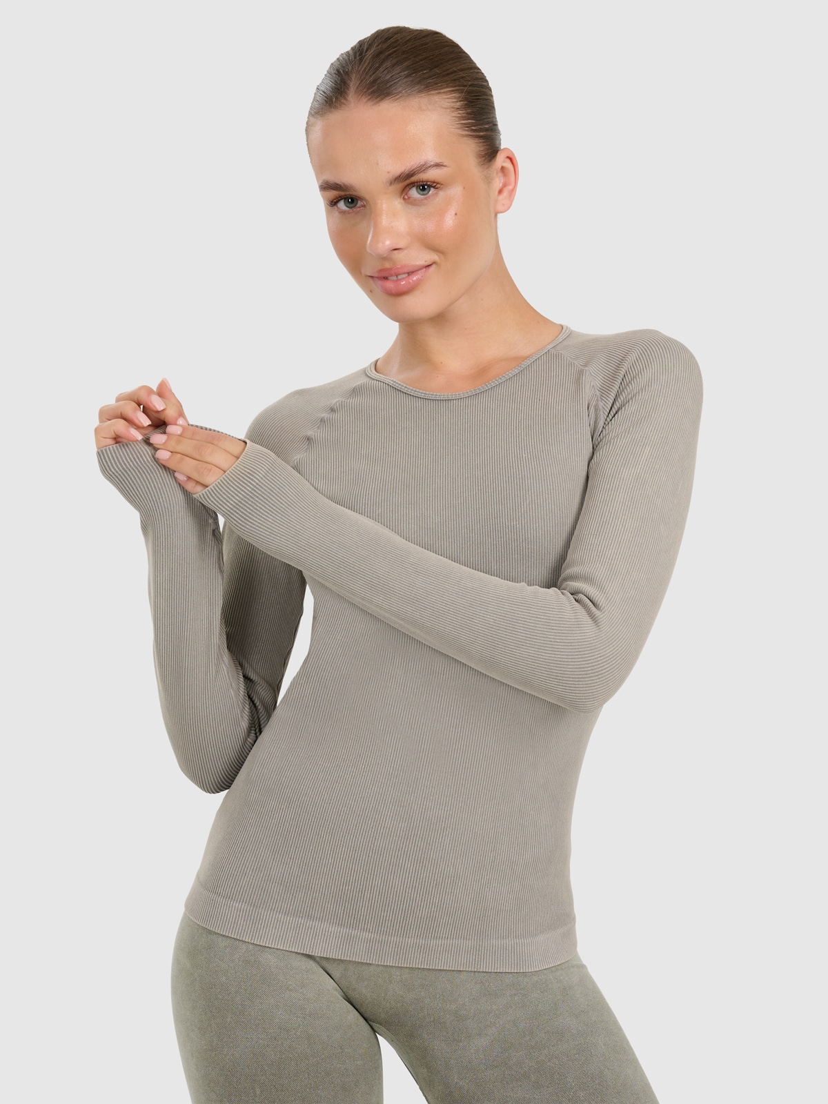 4F Tricou slim cu mânecă lungă pentru yoga și pilates cu uscare rapidă pentru femei - verde