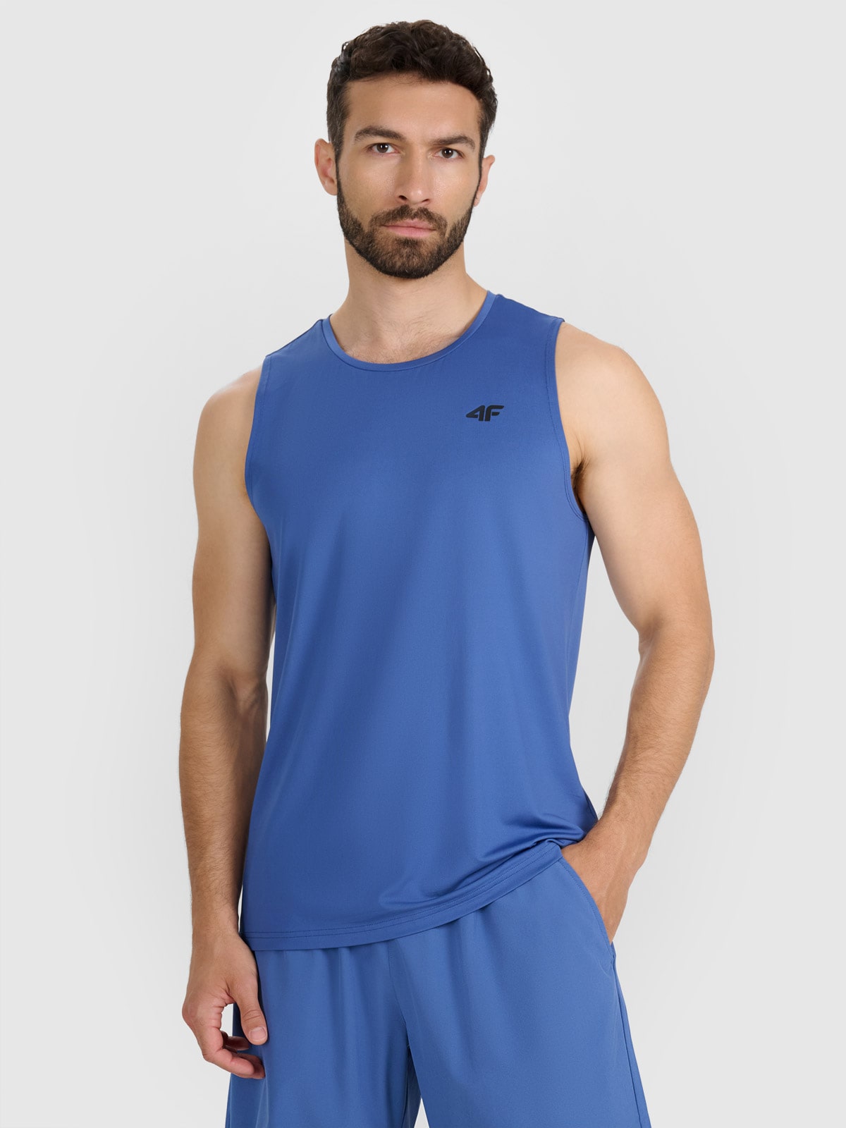 Tank top de antrenament cu uscare rapidă pentru bărbați - albastru
