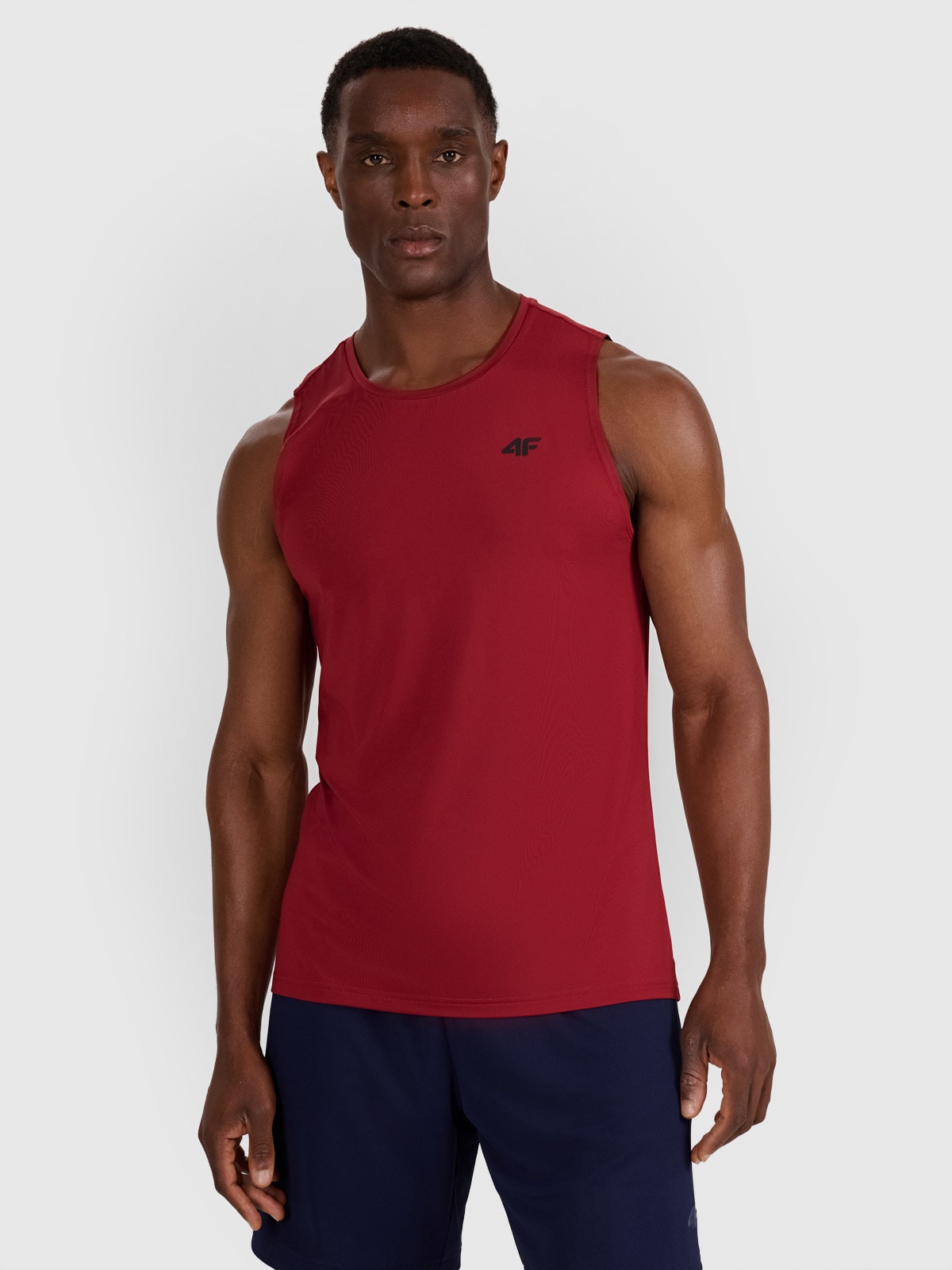 4F Tank top de antrenament cu uscare rapidă pentru bărbați - roșu