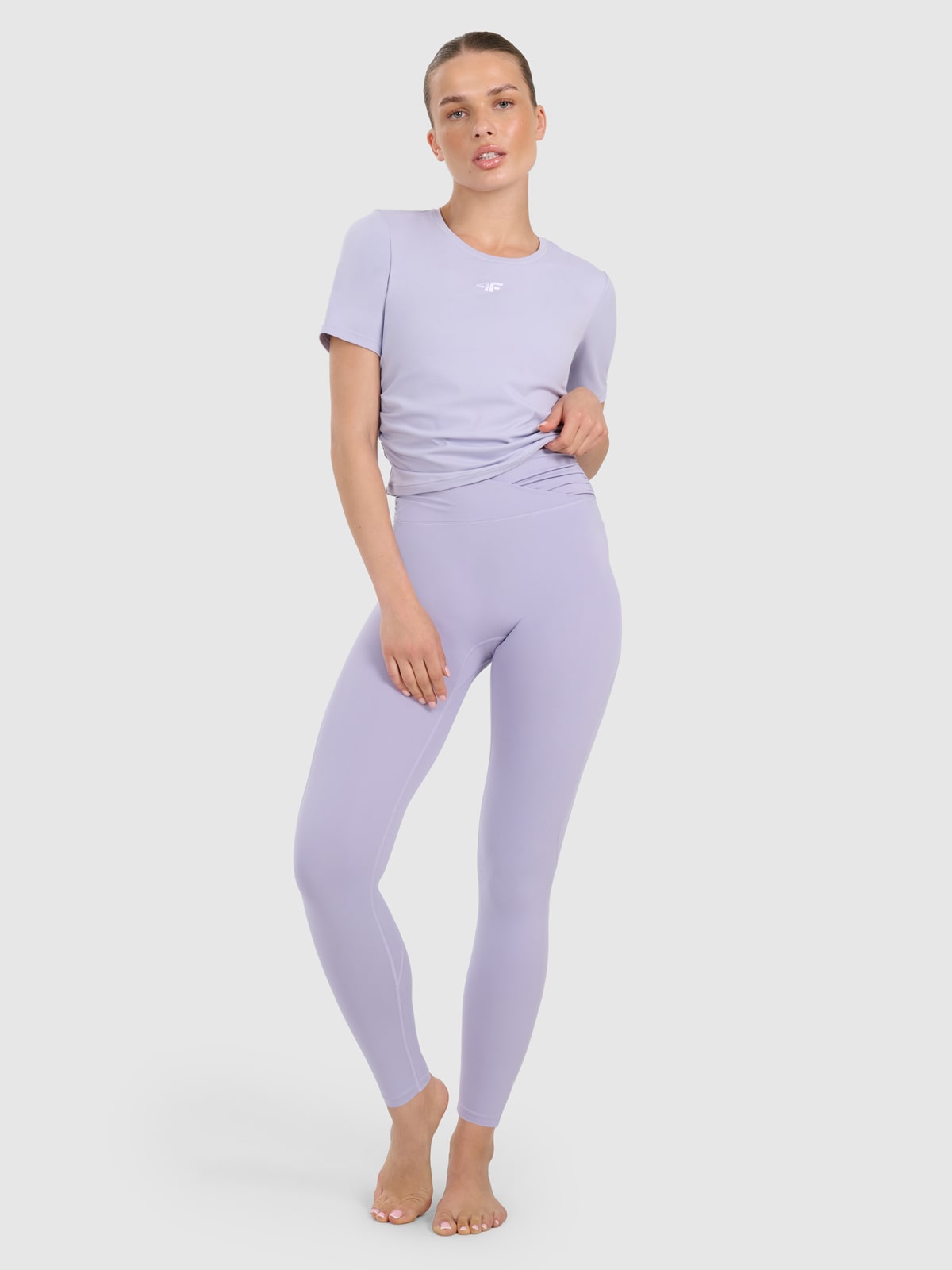 4F Legginsy do jogi i pilatesu szybkoschnące damskie - niebieskie